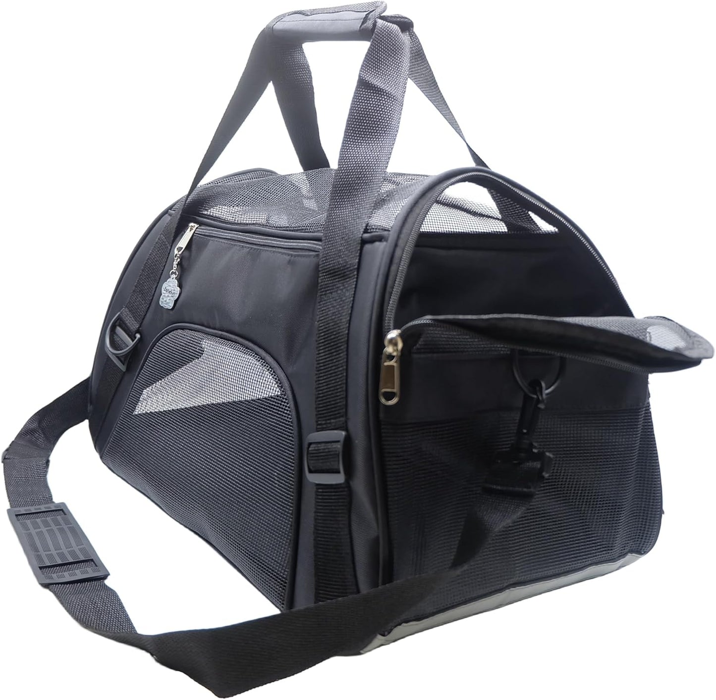 ZaneSun Cat Carrier,Soft-Sided Pet Travel Carrier for Cats,Dogs Puppy Comfort Portable Foldable Pet Bag Airline Approved (Small Rosered)