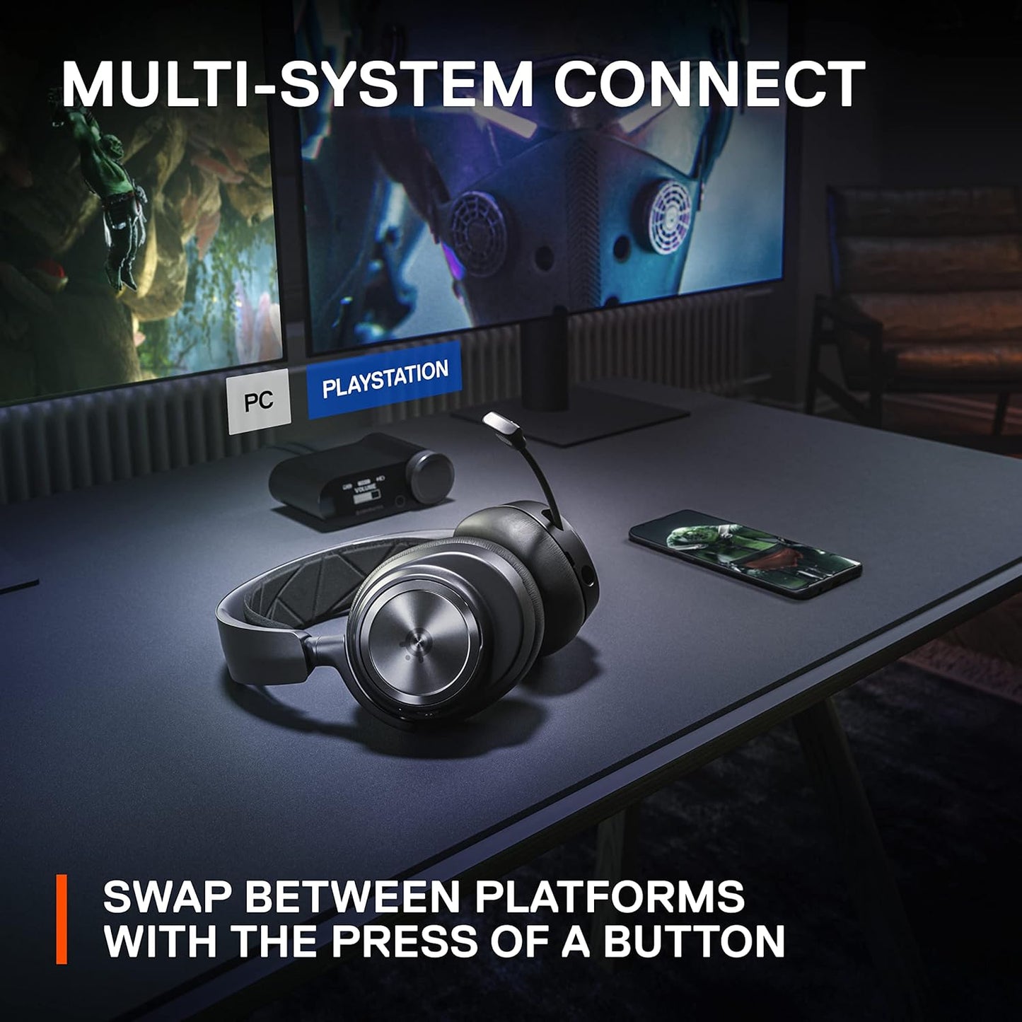 NEW SteelSeries Arctis Nova Pro Wireless Multi-System Gaming Headset - Premium Hi-Fi Drivers - Active Noise Cancellation - Infinity Power System - ClearCast Gen 2 Mic - PC, PS5/PS4, Switch, Mobile