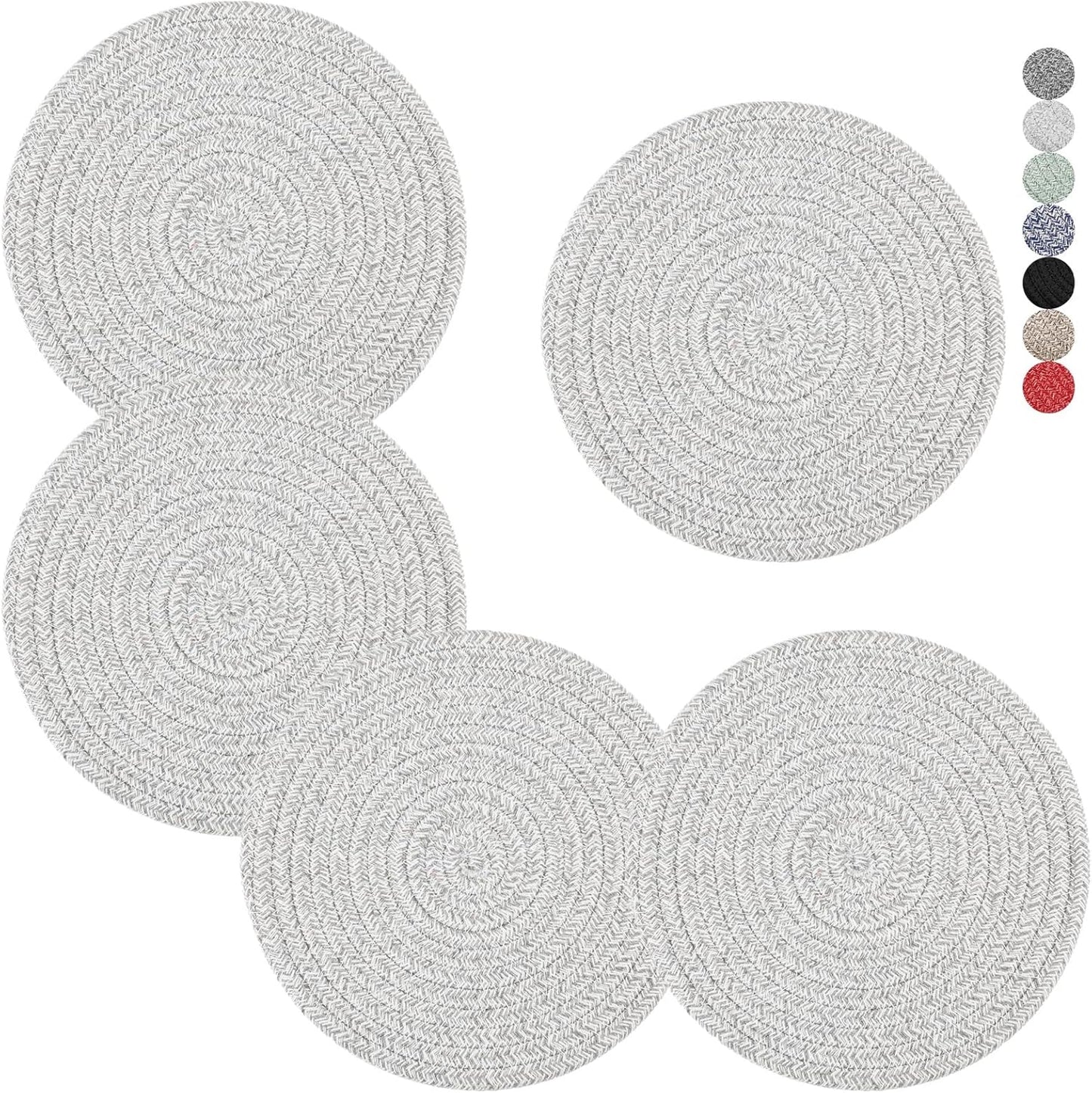 Trivets for Hot Dishes, Pots and Pans, 8 Inches Hot Pads 5 Pcs, Pot Holders for Kitchen, Heat Resistant Mat Protect Counter, Coasters Set Home Essentials Farmhouse Decor (Blue)