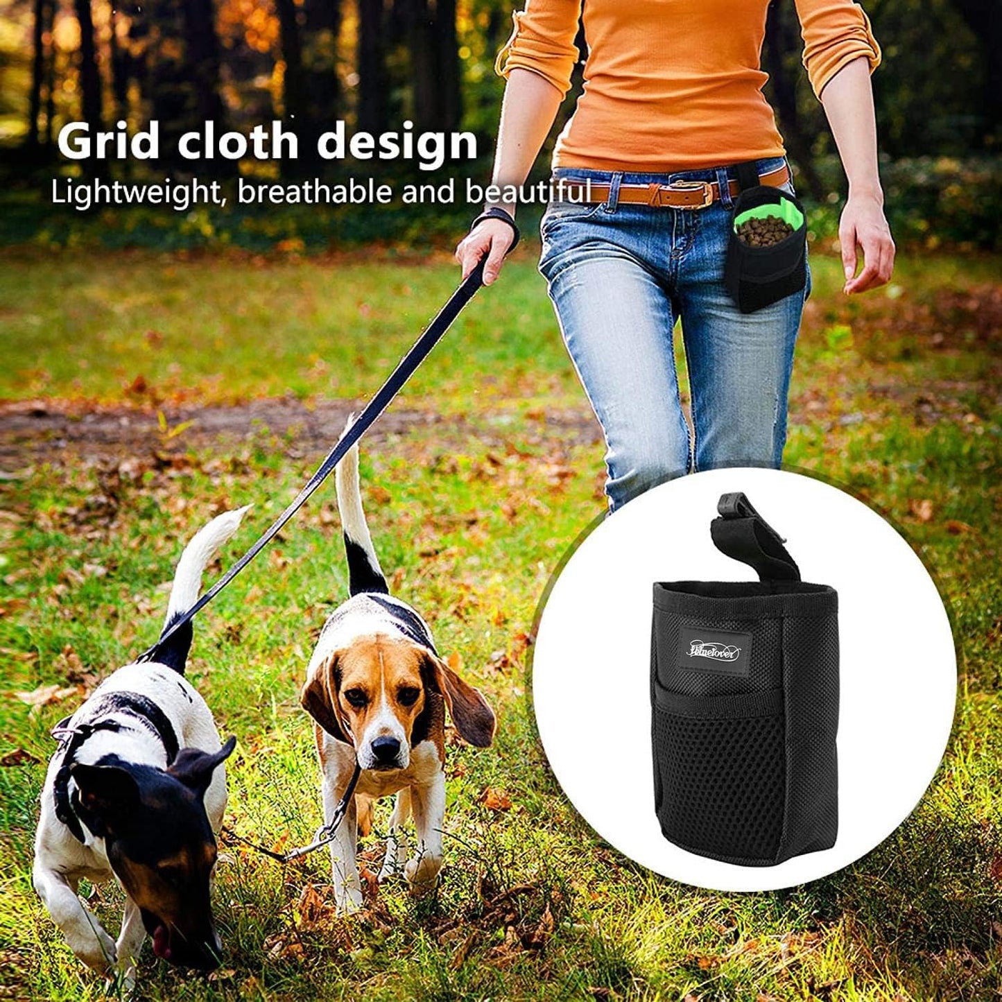 2 Pcs Dog Treat Pouch Pet Trainning Waist Bag Portable Food Snack Small Item Storage Holder Bag Hook Design Pet Training Reward Pouch Bait Sack Mini Doggie Puppy Bird Snack Carrier Container Pockets
