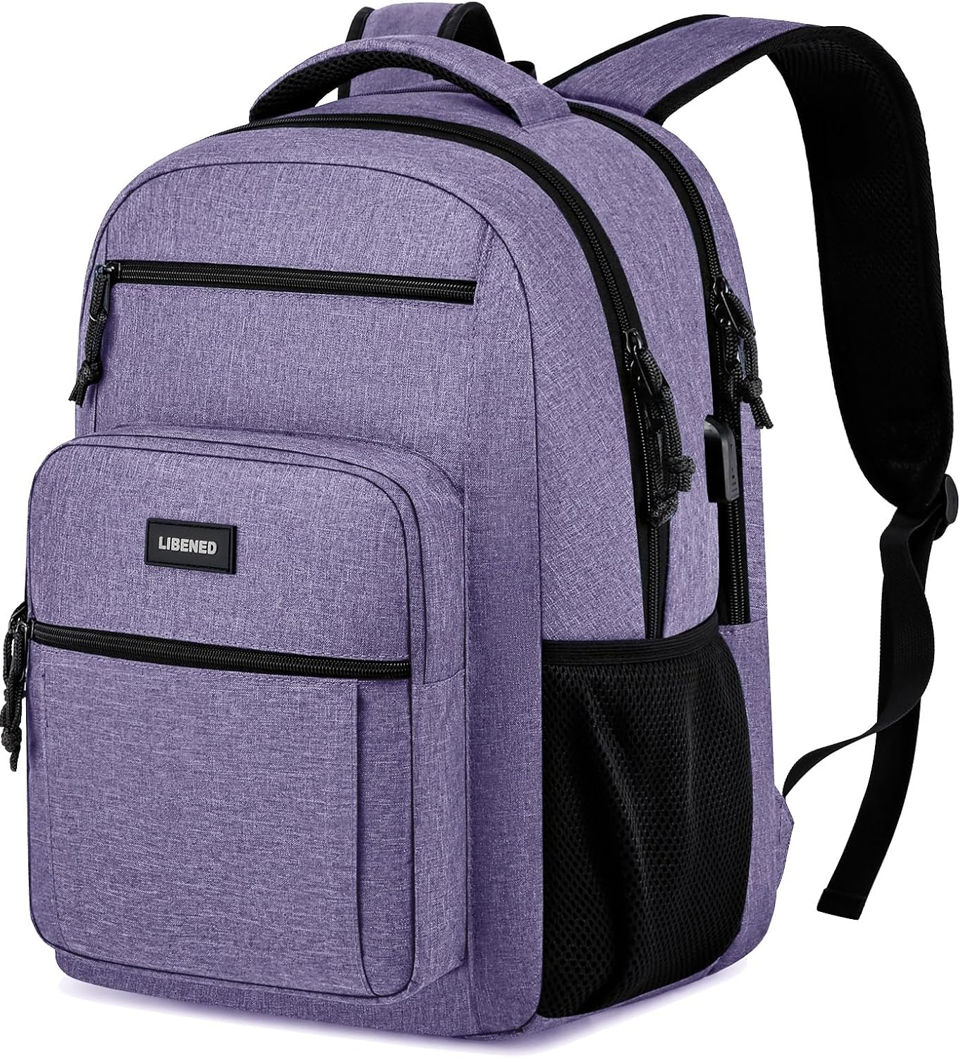School backpack for Teen Boys, Backpack for Men,15.6 inch Laptop Backpack with USB Charging Port, Large Computer Bookbag with Compartments, Ergonomic Straps, Black