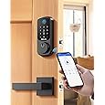 DESLOC B200 Fingerprint Smart Door Lock, Keyless Entry Door Lock, App Control, Easy Installation, Front Door Smart Deadbolt Lock, Touchscreen Keypad, Emergency Power Port, 12 Months Battery, IP54