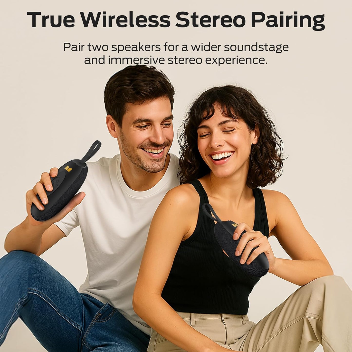 Monster S260 Bluetooth Speaker, Mini Portable Speaker with Bluetooth 5.4, 10W Powerful Sound Wireless Speakers for Outdoor, Compact Design with Silicone Strap, AUX & TF Card Support, Hands-Free Calls