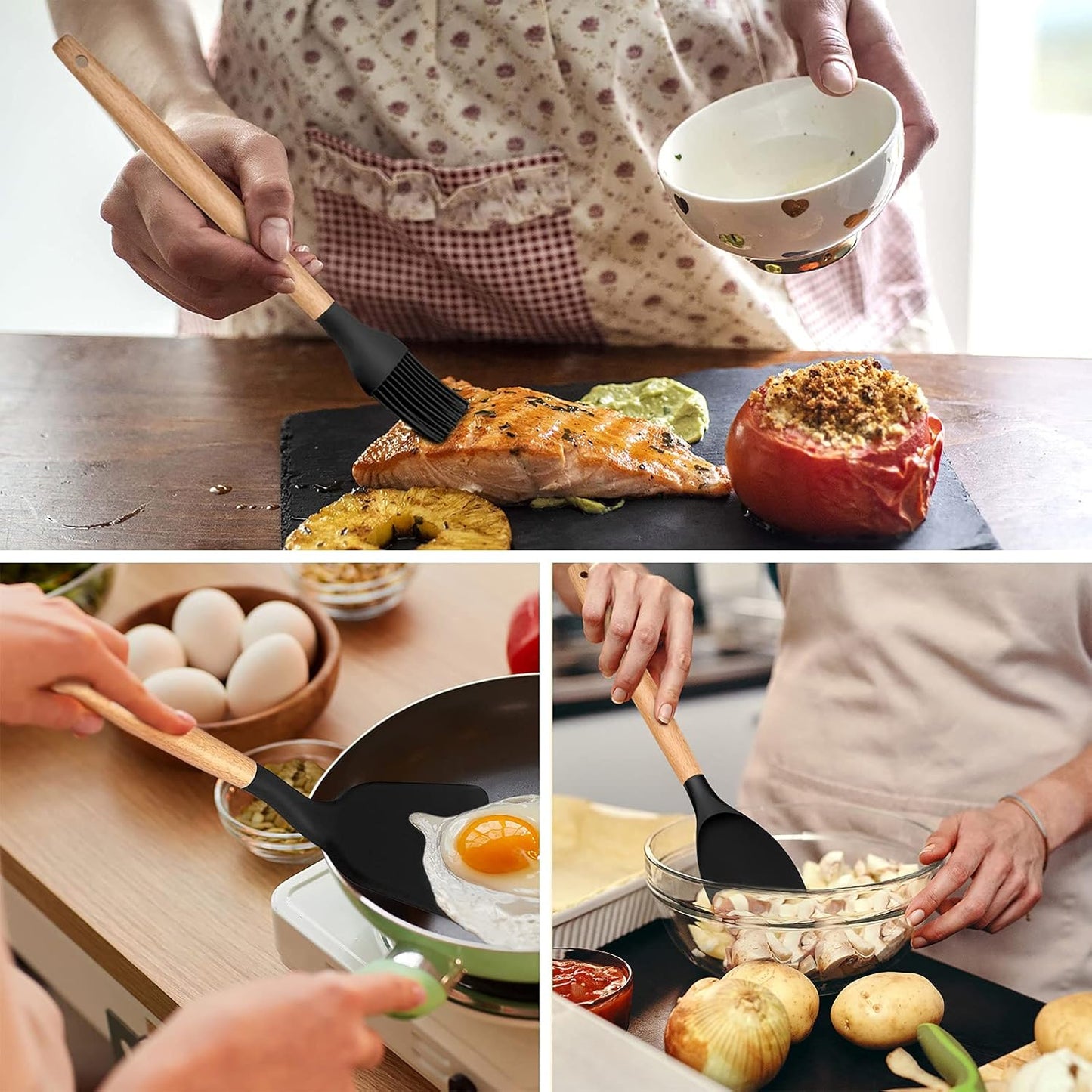 Purilite Select 6-Piece Silicone Cooking Utensil Set