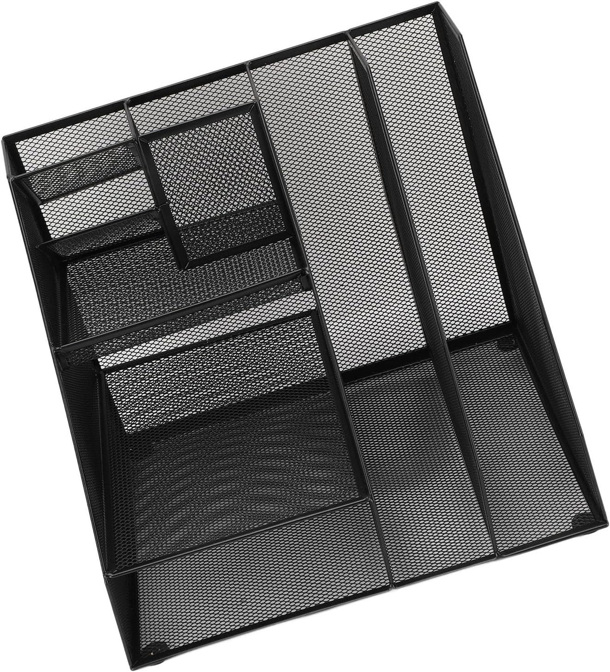 Metal Mesh Desktop Organizer Efficient Iron Storage Rack for Office Home School Supplies Black Iron