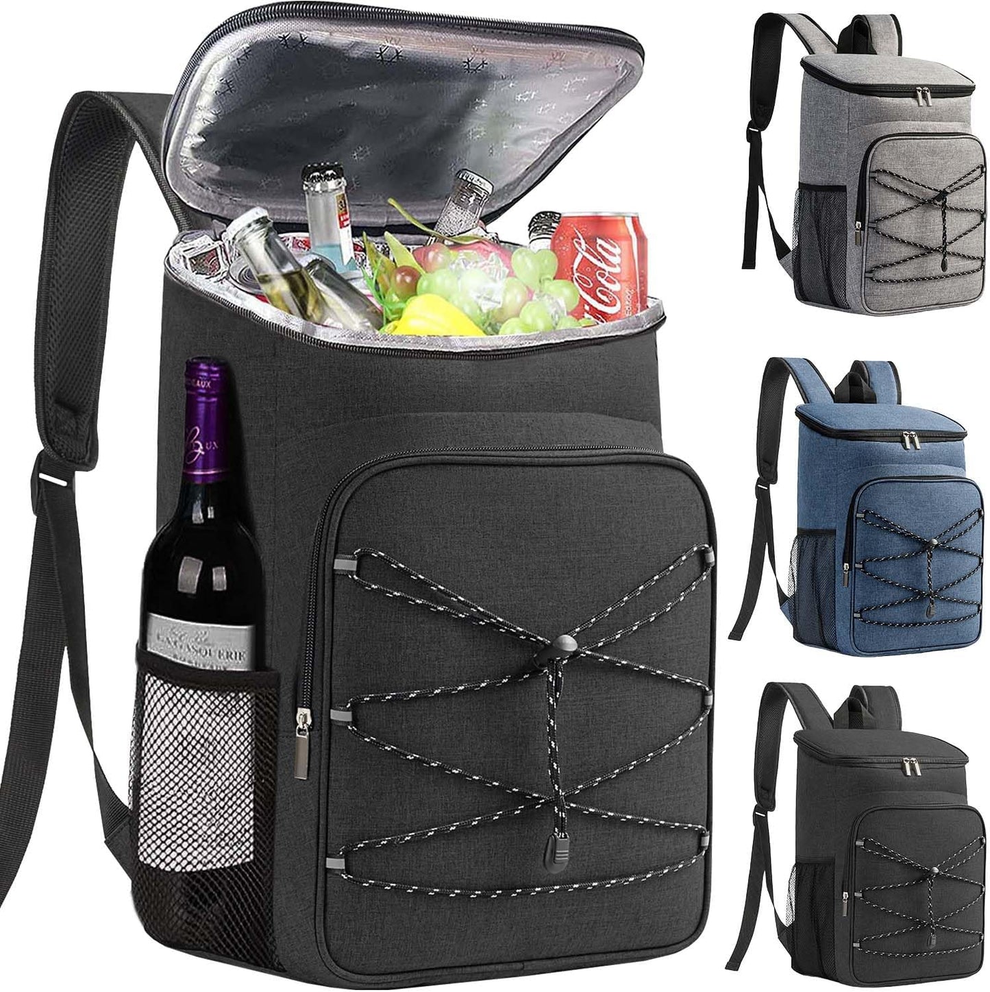 Bagtopia Camping Cooler Backpack 25 Cans, Leak Proof Insulated Thermal Bag, Beach Travel Picnic Lunch Backpack for Men Women