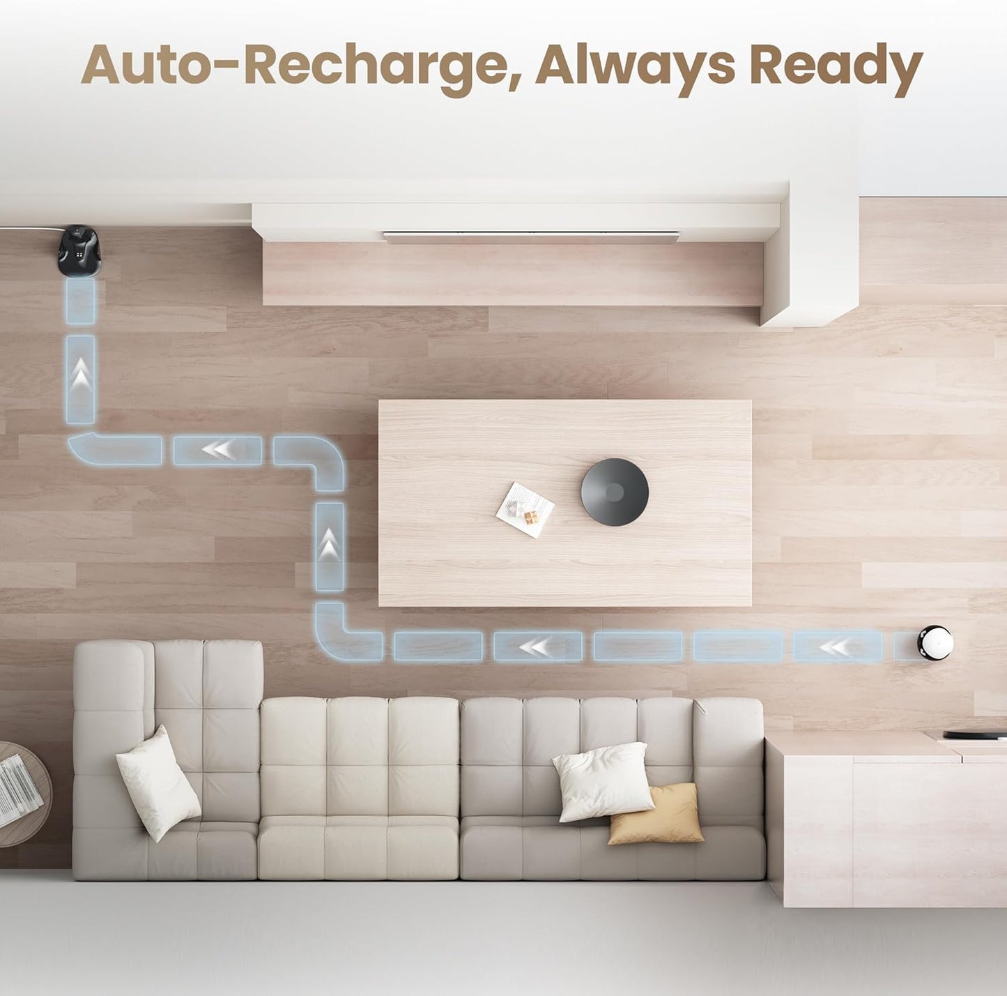 Indoor Security Camera EBO Air 2: 2K Pet Camera, Movable Home Security Camera, Custom Facial Expression, Auto-Recharge, Battery-Operated, 2-Way Talk, Night Vision, 32GB Memory Card(Dove White)