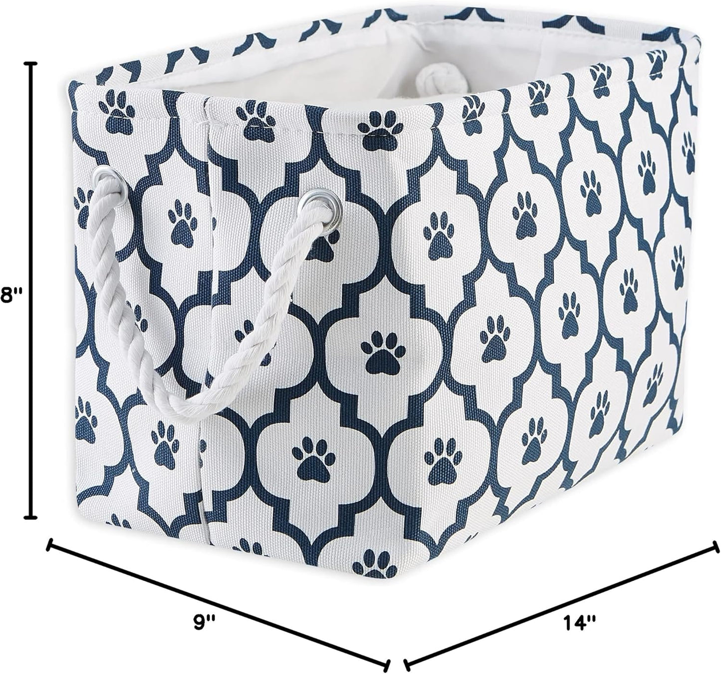 DII Bone Dry RoundSmall Pet Toy and Accessory Storage Bin, 12"(Dia) x9(H), Collapsible Organizer Storage Basket for Home Decor, Pet Toy, Blankets, Leashes and Food-Gray Stripes