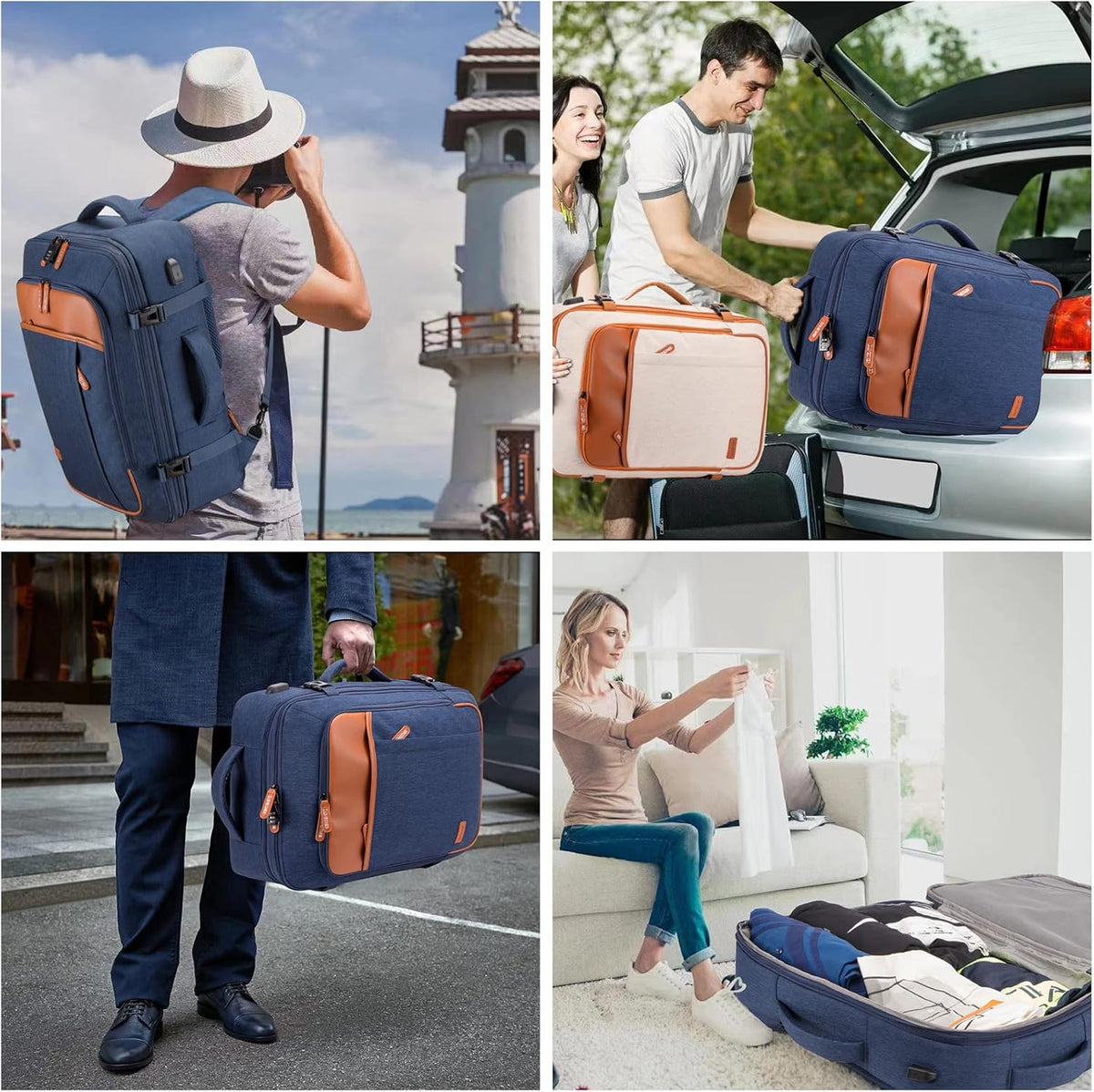 Lumesner Carry on Backpack, Extra Large 40L Flight Approved Travel Backpack for Men & Women - PuriLite
