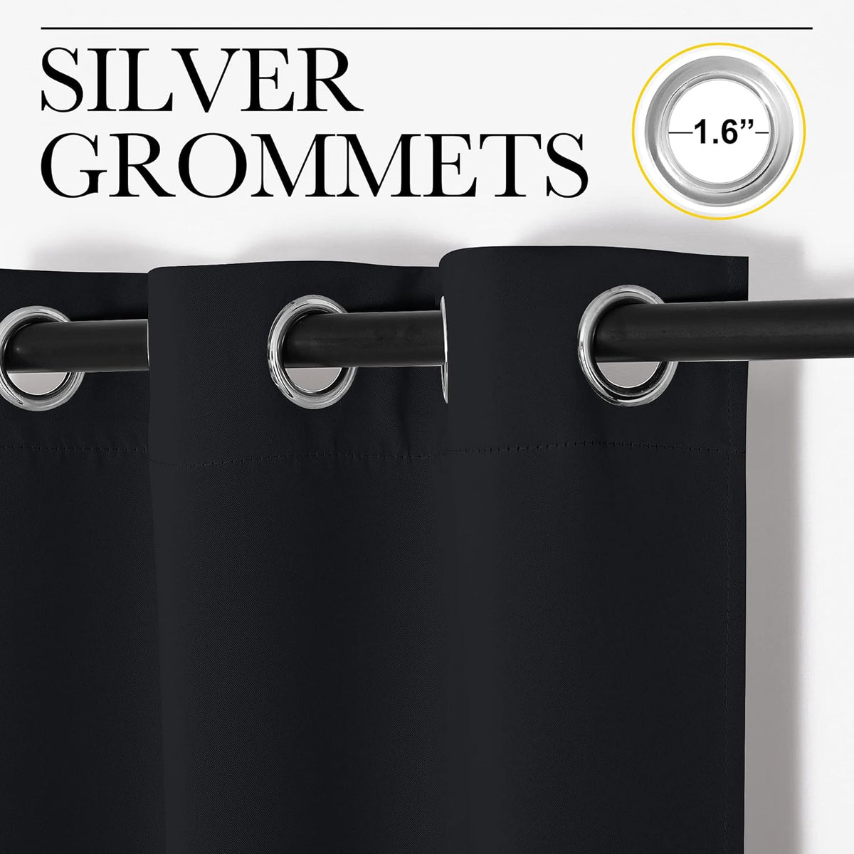 NICETOWN Blackout Curtains 2 Panels for Bedroom- Thermal Insulated Grommet Blackout Curtains 63 Inches Long for Living Room/Kitchen Rideaux occultants (2 Panels, W42 x L63 -Inch,Grey) - PuriLite