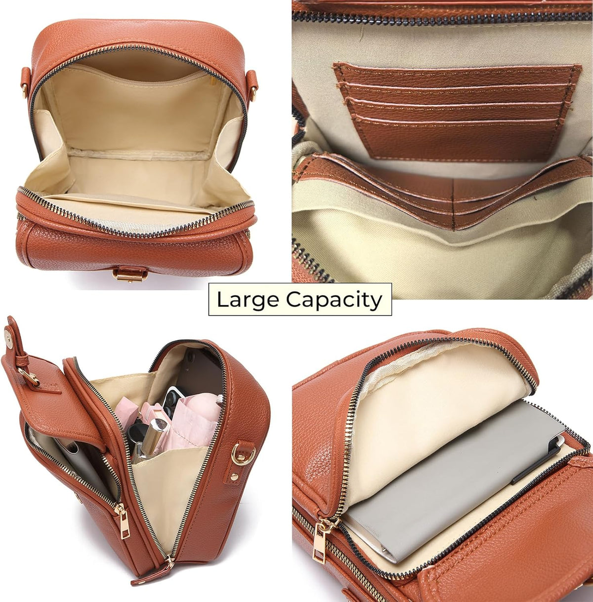 Lexiyat Crossbody Purses for Women Trendy Cell Phone Bag Leather Shoulder Handbags with Card Slots - PuriLite