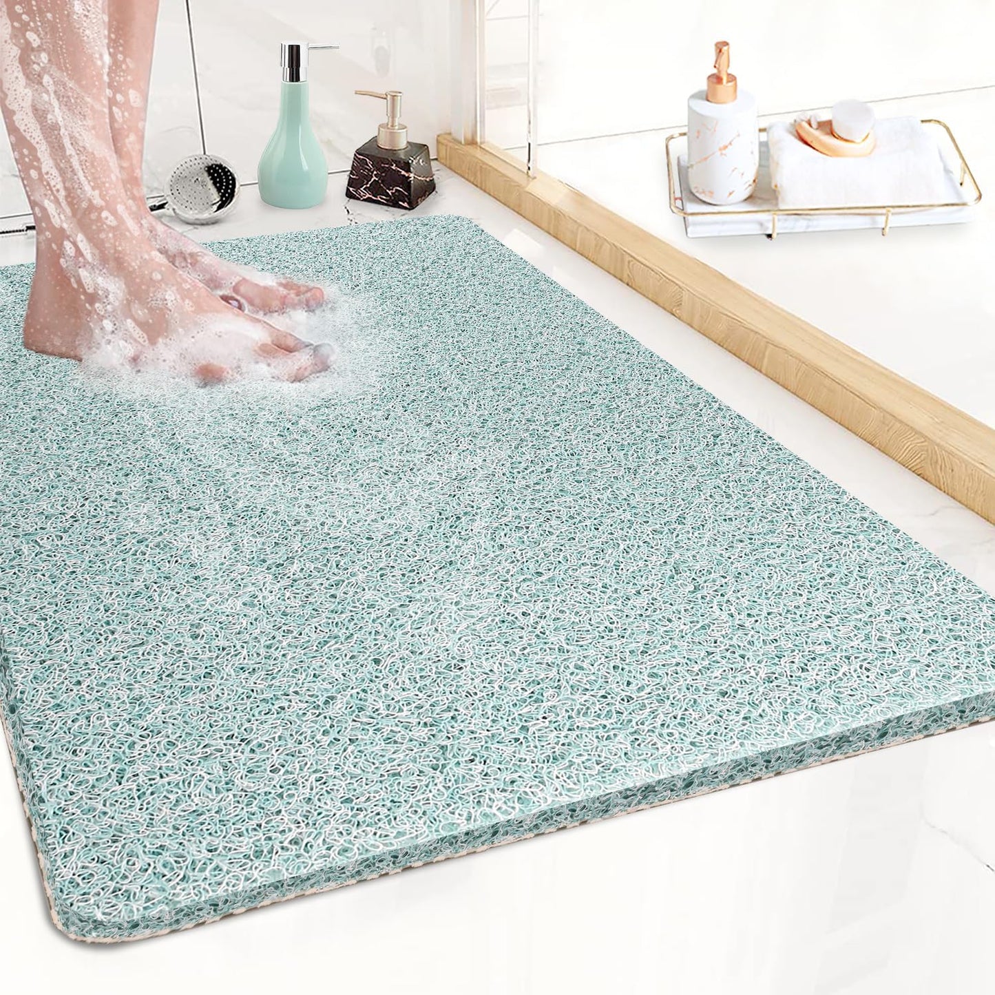 Loofah Mats for Shower, Non Slip | Quick Drying | Soft on Your Feet | Soft Textured Shower Mat Bath Mat Bathtub Mat Massage Mat Loofah Mat for Bathroom,Shower Tub or Wet Areas