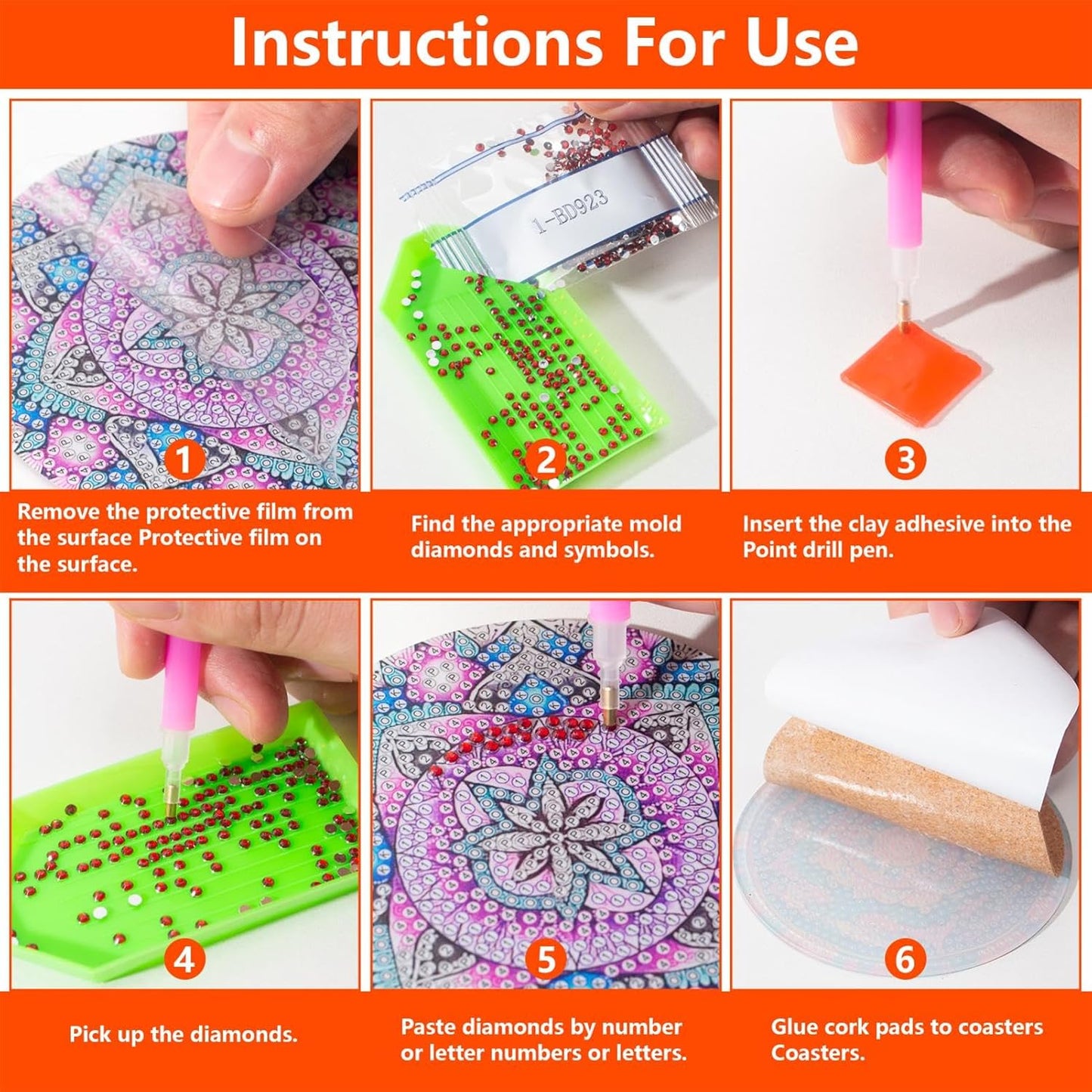 Purilite Select Cat Diamond Art Coasters Kit