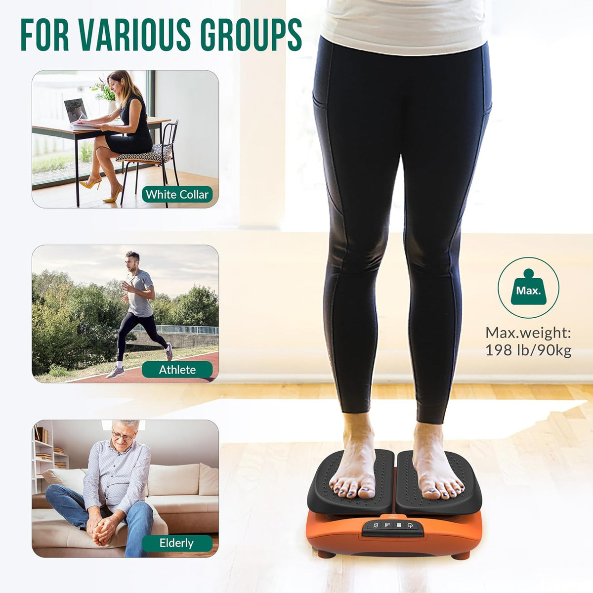 Snailax Vibration Foot Massager with Heat,Remote Control, Electric Foot Legs Back Massager Machine, 3 Levels Vibration Intensity & 3 Massage Modes, Gifts for Women Men - PuriLite