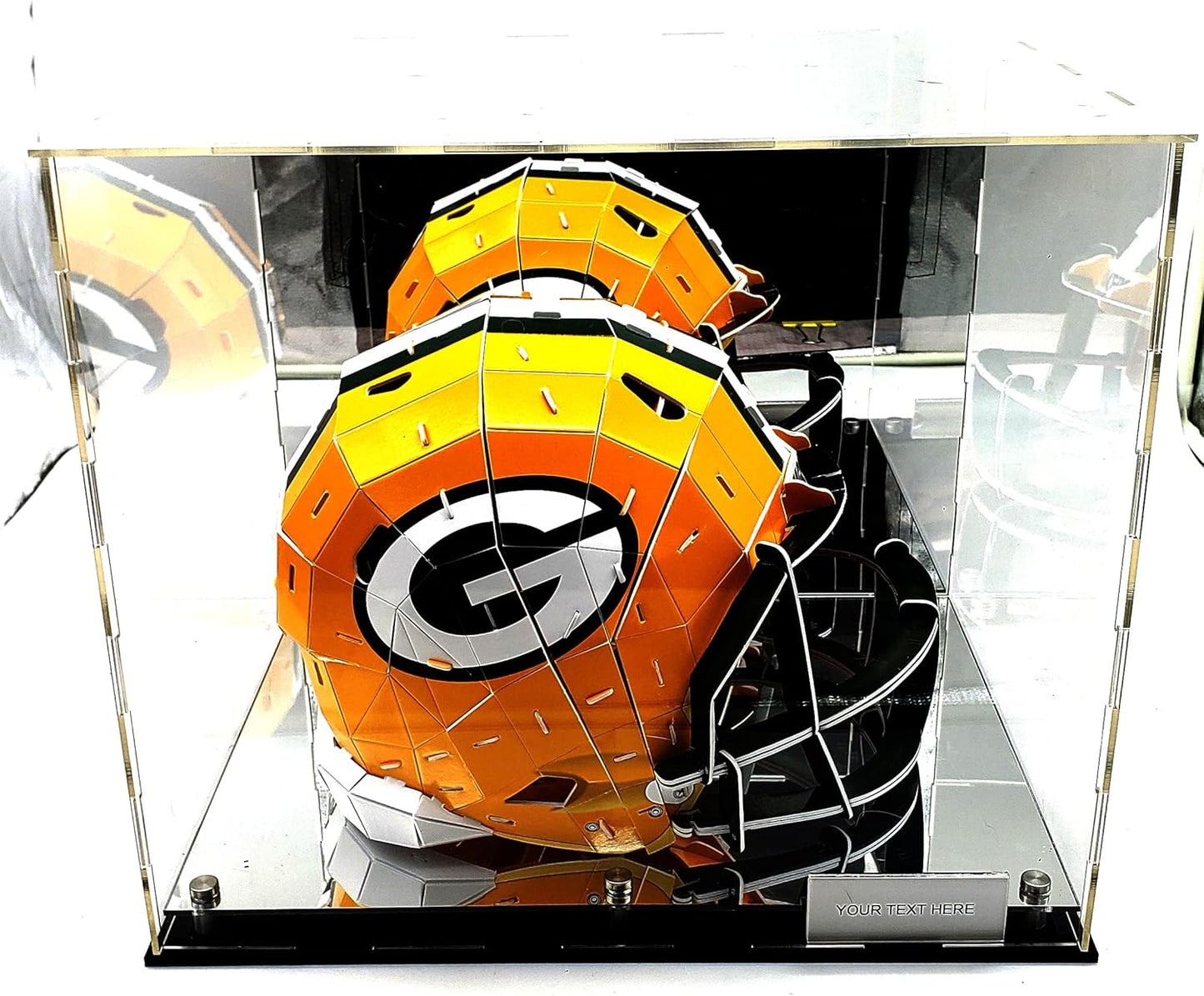 Football Basketball Helmet Sneakers Memorabilia Dustproof Acrylic Display Case Showcase Box UV Protection Mirror Riser
