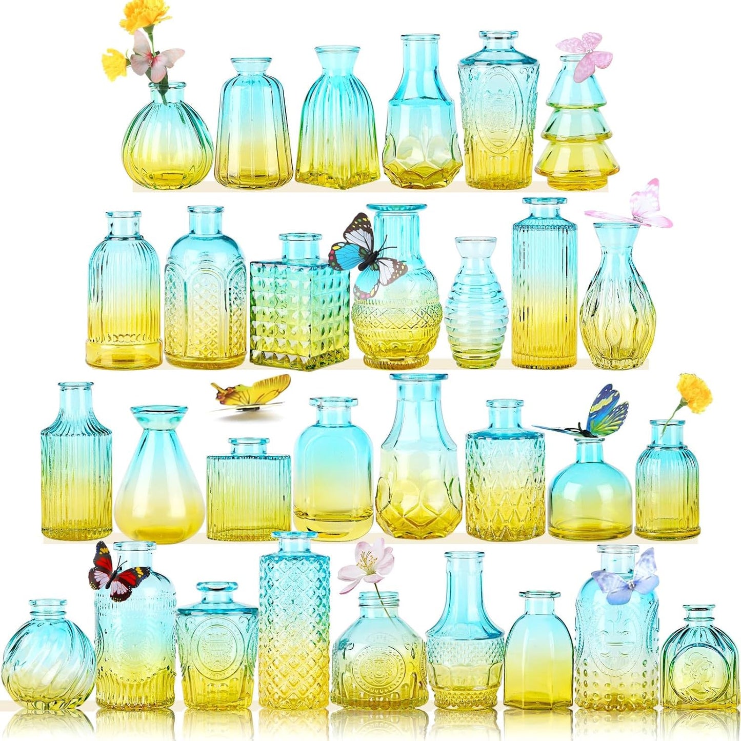 30 Pcs Mini Bud Vases As Wedding Centerpieces for Tables,Clear Bud Vases for Flowers,Small Flower Vases Suitable for Birthday Party,Anniversary,Wedding Reception,Baby Shower