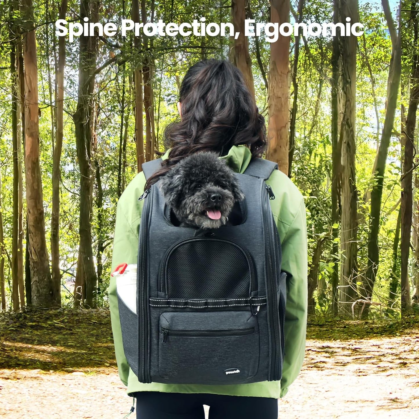 Pecute Cat Backpack Anti-Gravity Load Reduction 30%, Dog Backpack with Locking Zippers, Pressure-Relieving, Suitable for Traveling, Taking Public Transportation, Visiting The Doctor, Hiking
