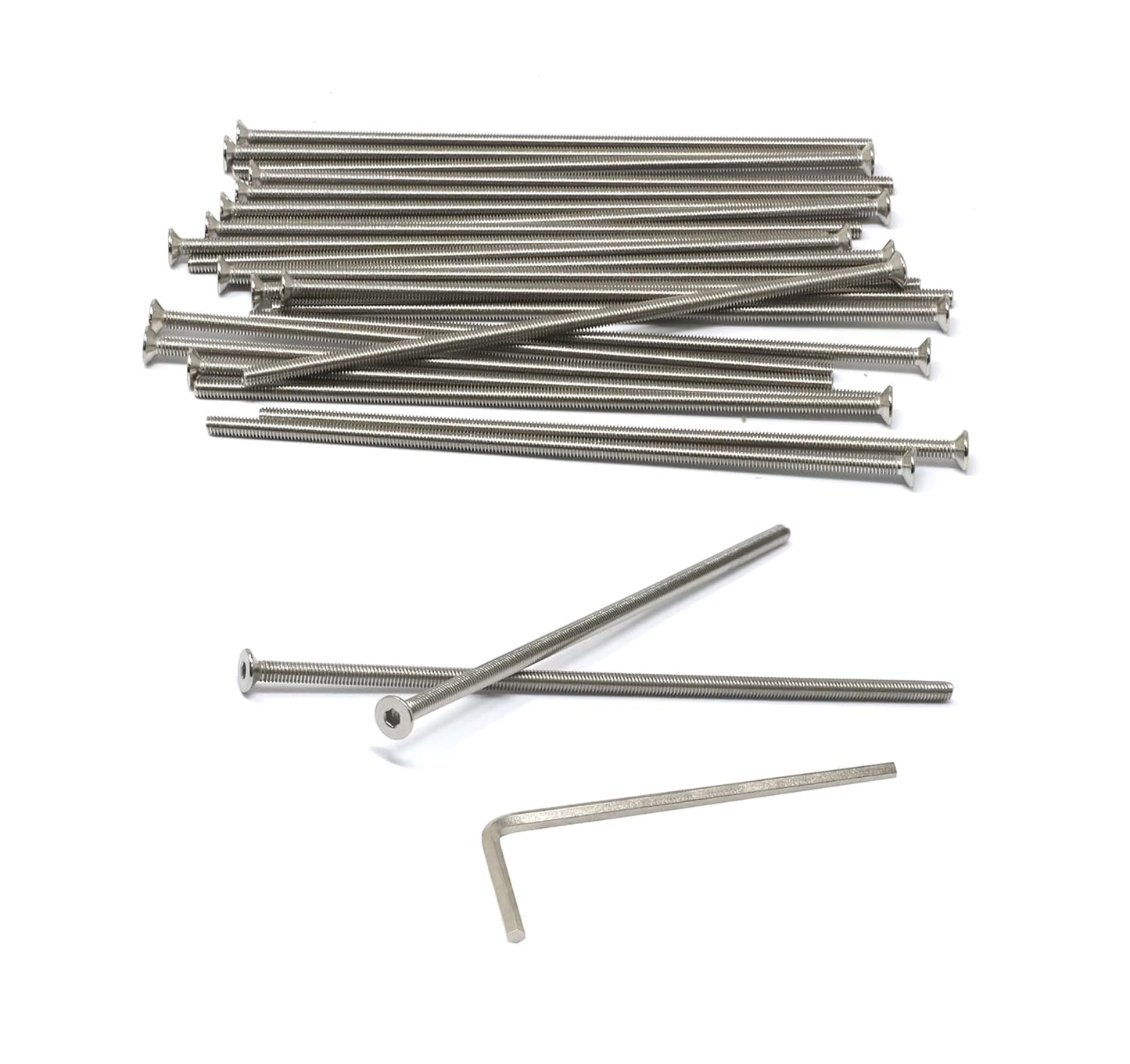iexcell 5 Pcs M8 x 80mm Thread Pitch 1.25 mm Stainless Steel 304 Hex Socket Flat Head Cap Screws Bolts Kit