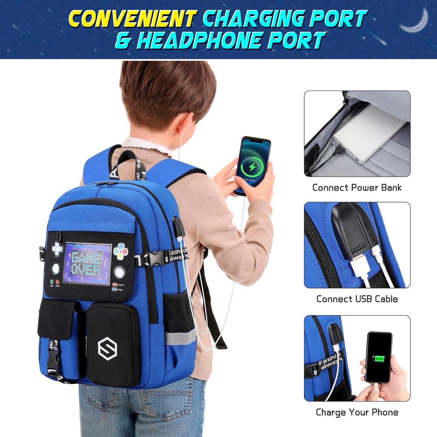 Scothen Cool Luminous School Backpacks for Boys