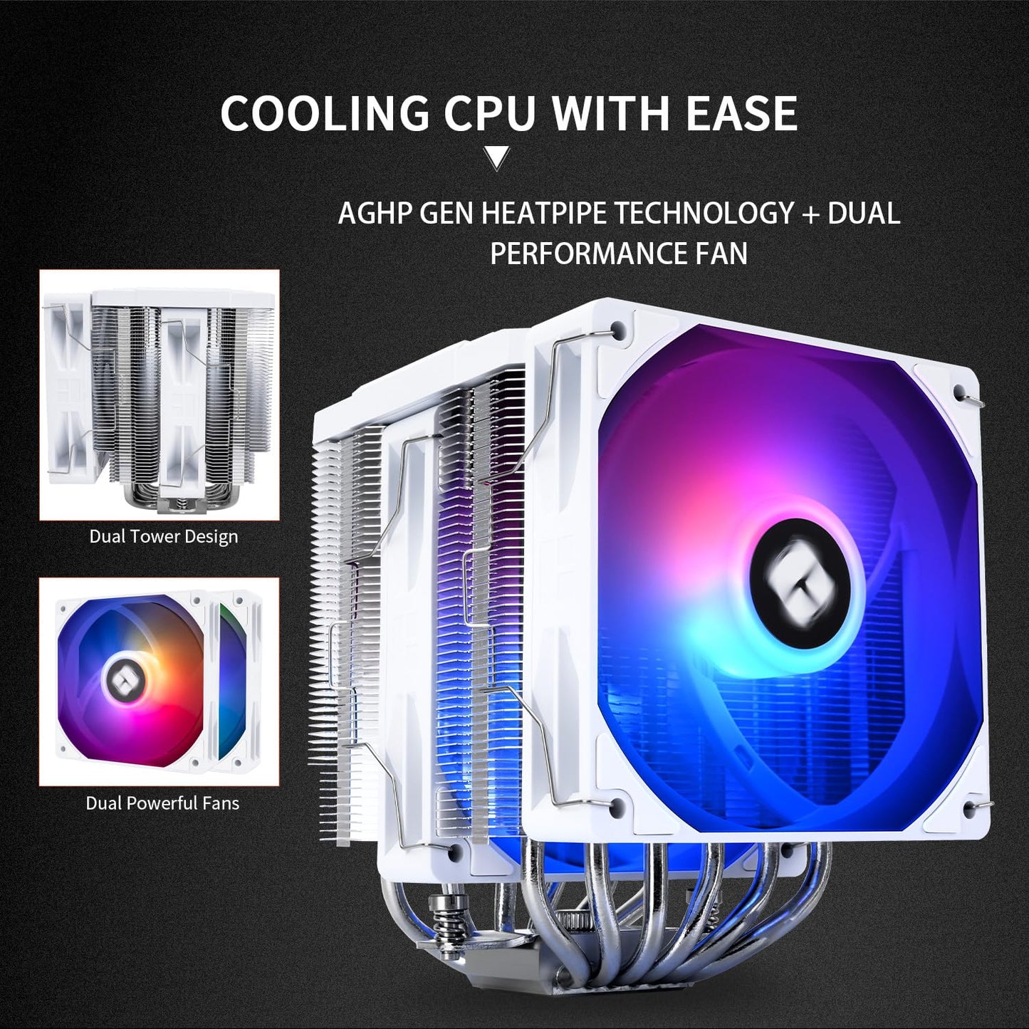 Thermalright Peerless Assassin 120 Digital ARGB Black CPU Air Cooler, Digital Screen Top Cover,6 Heatpipes Computer CPU Cooler, for AM4/AM5,Intel LGA1700/1851/1150/1151/1200,PC Cooler-Black ARGB