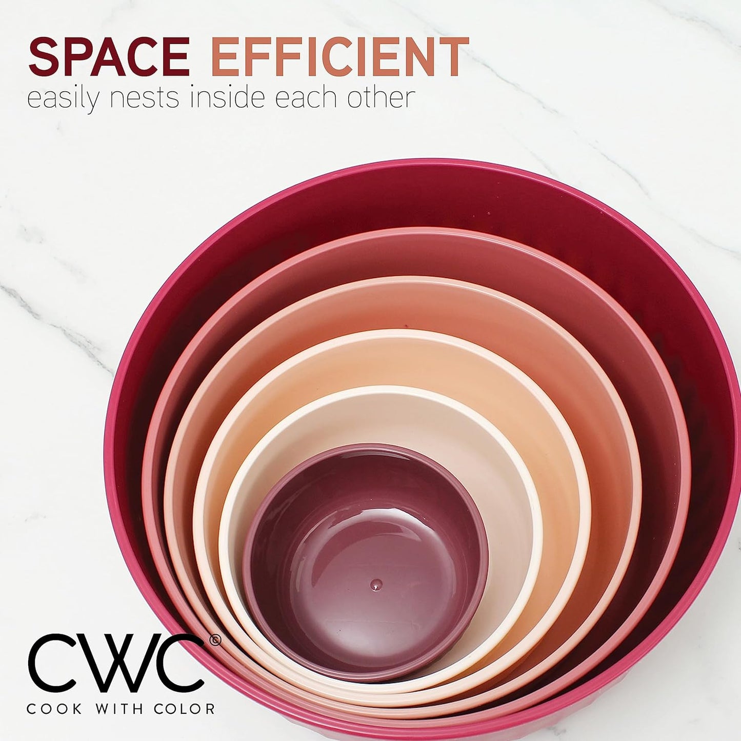 COOK WITH COLOR Prep Bowls with Lids- 8 Piece Nesting Plastic Small Mixing Bowl Set with Lids (Teal Ombre)