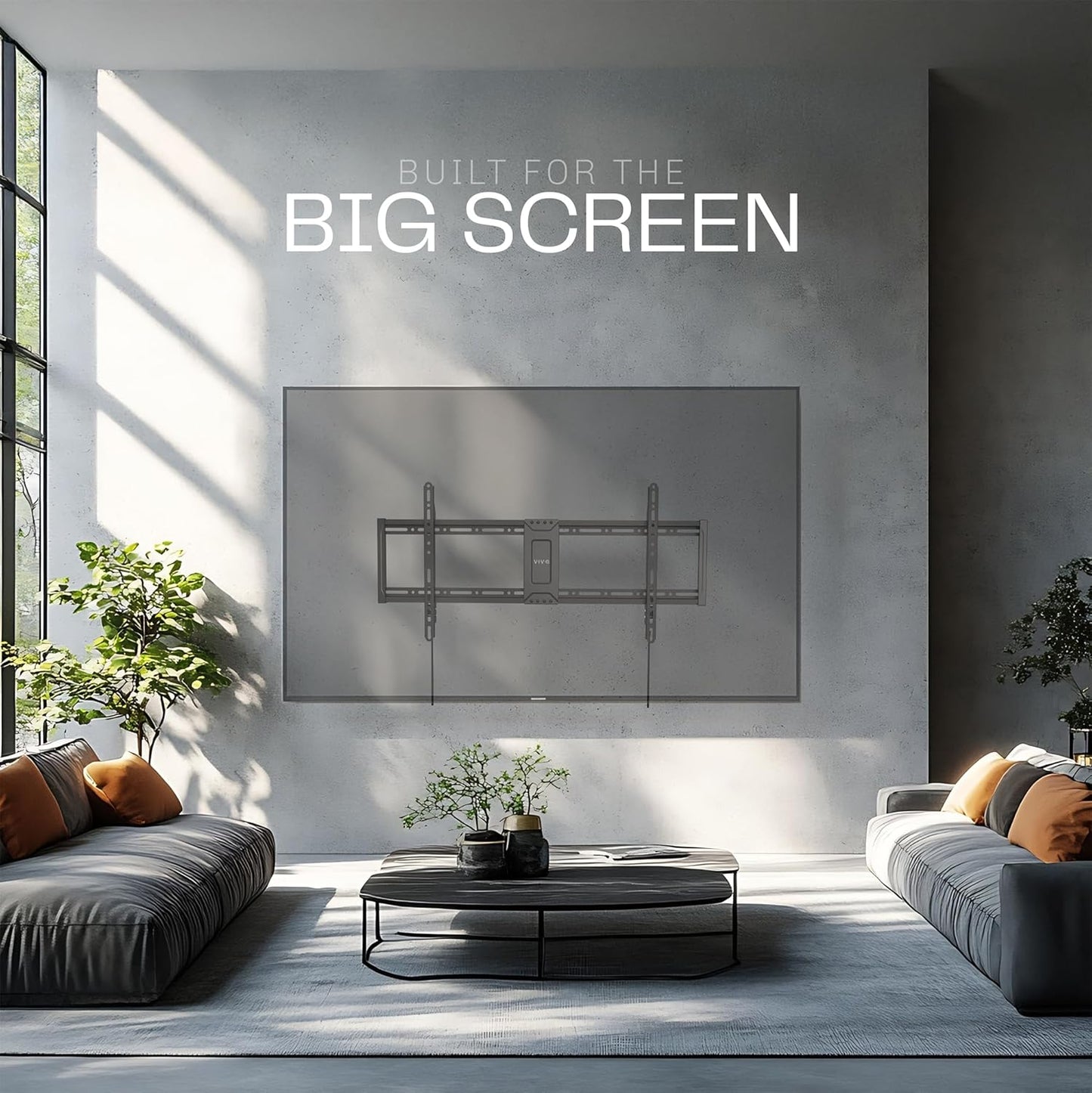 VIVO Extra Large Heavy Duty 43 to 100 inch LCD LED Curved and Flat Panel Screen, TV Wall Mount Bracket with Max 800x400mmmm VESA, Black, MOUNT-VW100F