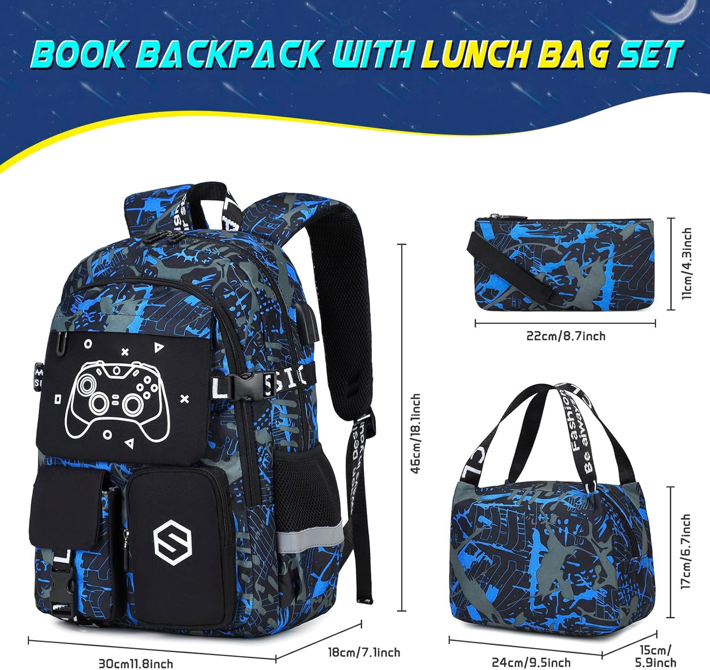 Scothen Cool Luminous School Backpacks for Boys