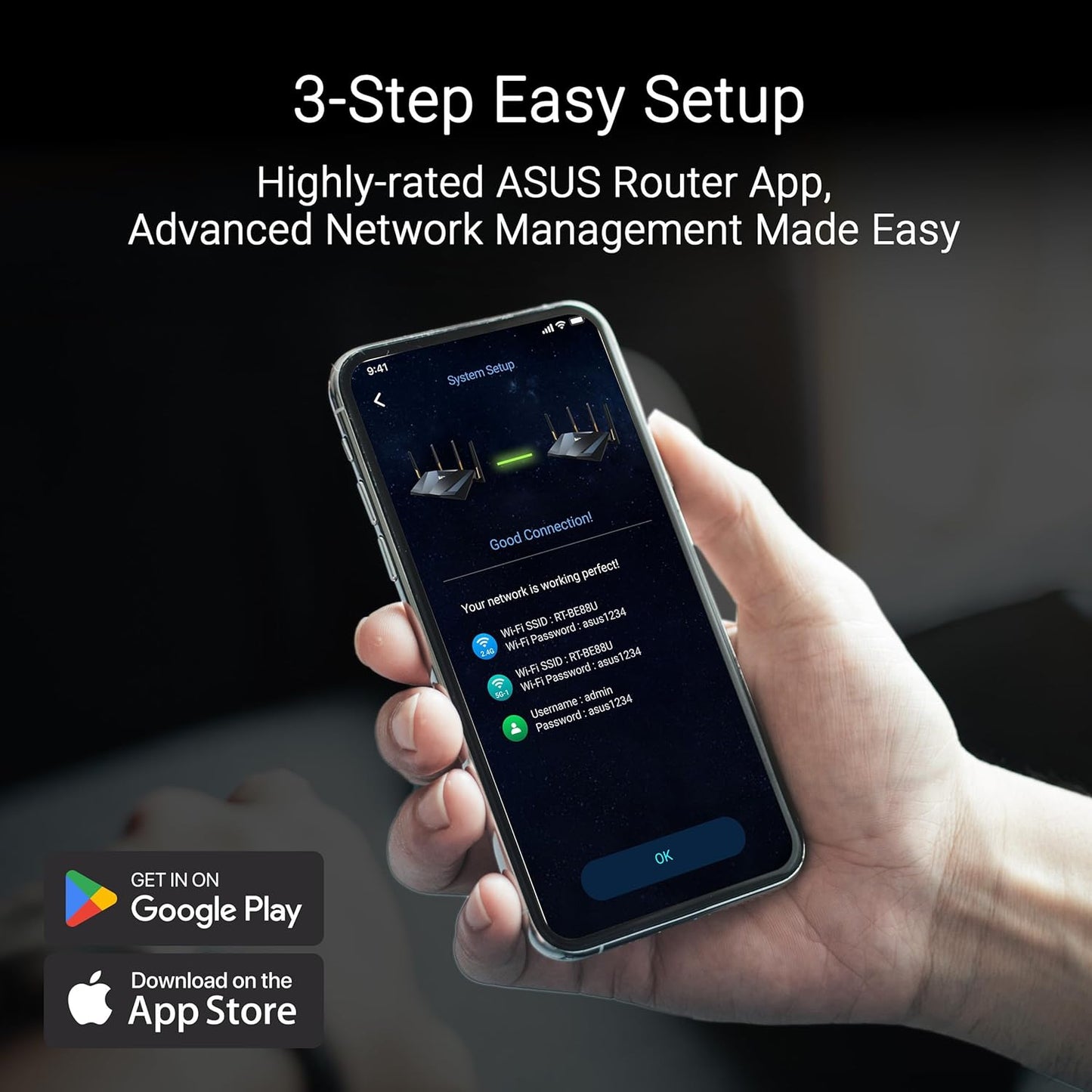 ASUS RT-BE86U BE6800 Dual-Band WiFi 7 Router, Supports 4096-QAM, MLO, AI WAN Detection, AiMesh, Subscription-Free Network Security, and Comprehensive VPN Features, Guest Network Pro, Gaming