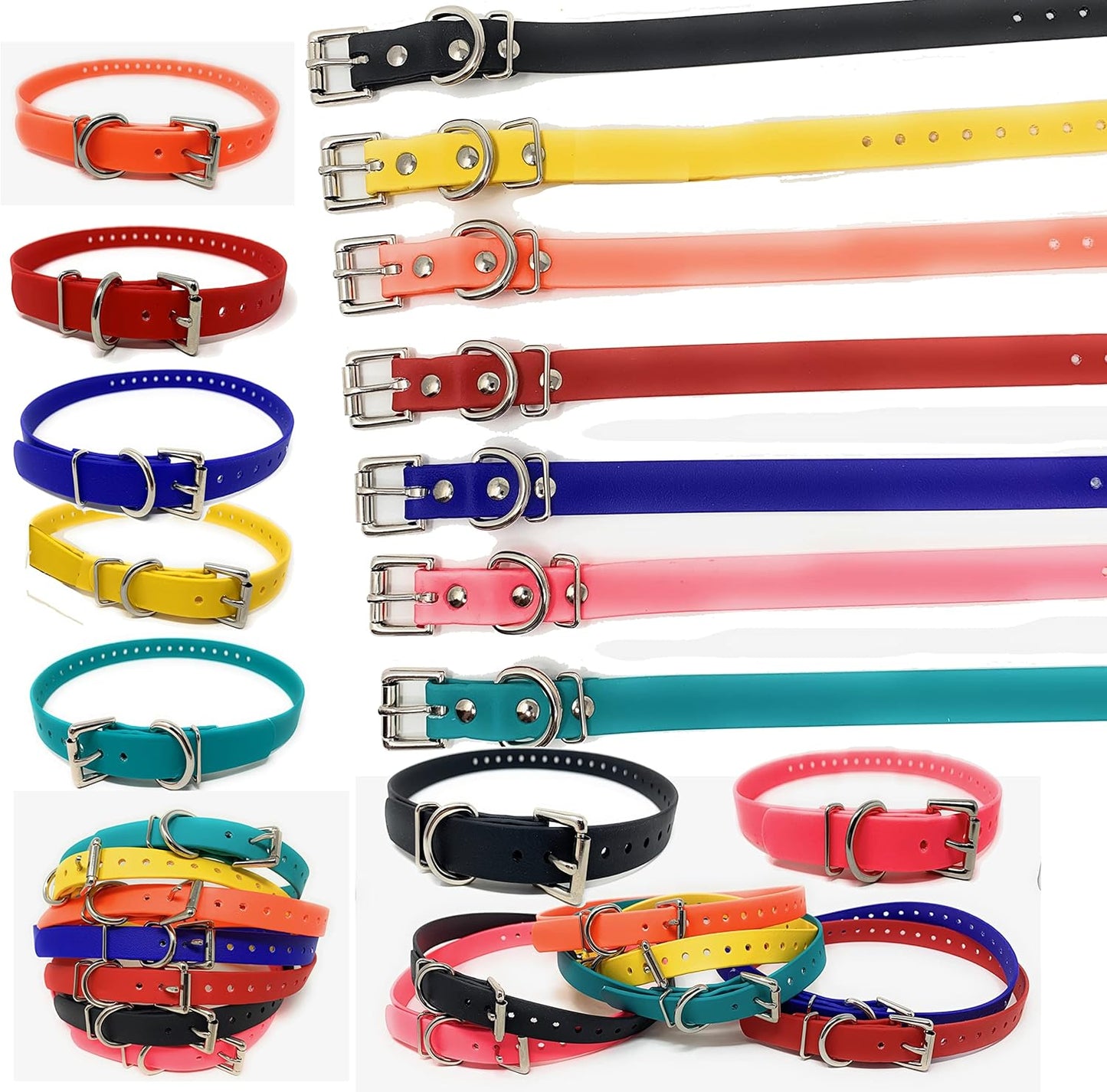 Sparky PetCo Compatible 3/4" Waterproof Biothane Replacement Roller Buckle Dog Collar E Collar Garmin SportDogs (Blue)