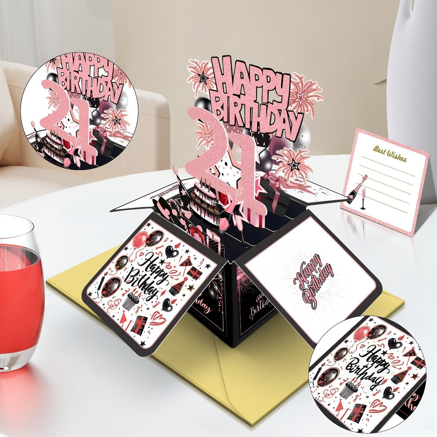 70th Birthday Card, 70th Birthday Decorations for Women Men, Happy Birthday 3D Cards for 70 Year Old Grandpa Grandma, Birthday Gift Box for Mother Dad