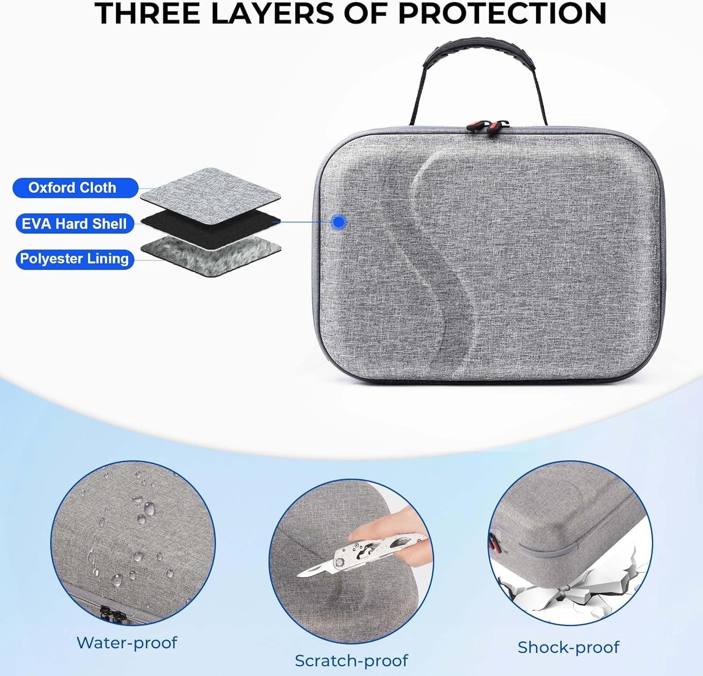 Large Carrying Case for Meta Quest 3S,Hard Travel Case for BOBOVR S3 Pro/Kiwi Design Battery Head Strap,Controllers and Other Accessories,Portable Storage Travel Bag for Oculus Quest 3S/Quest 3(Black)