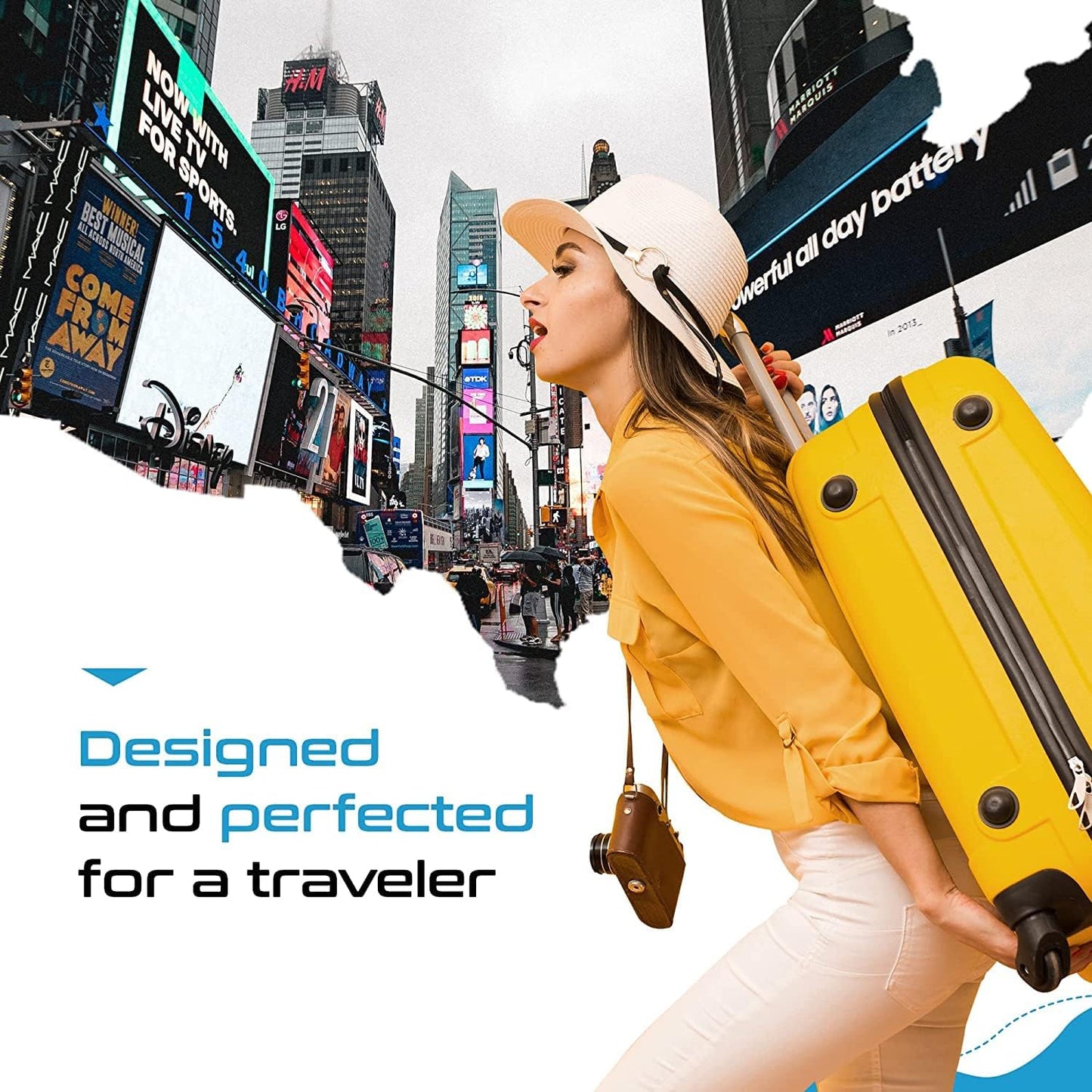 Ceptics Universal Travel Adapter kit, Dual USB (QC 3.0) + 2 US outlets + USB-C Cable, Use with Chargers, Cell Phones, Laptops, 6 Plug attachments for Worldwide use (Does Not Convert Voltage) (WPS-2B)