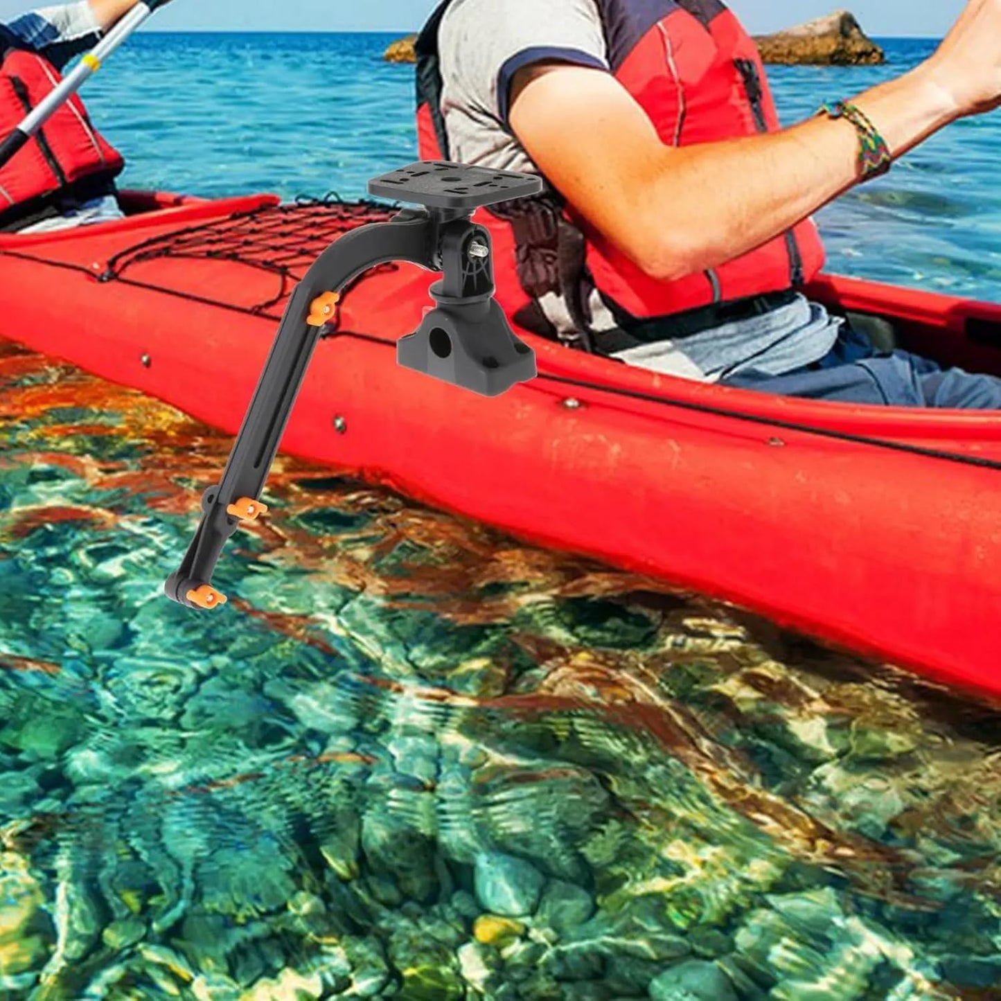 Marine Transducer Mounting Arm Kayaks Fish Finder Plate Mount Base Adapter Universals Plate Mount Base Adapter