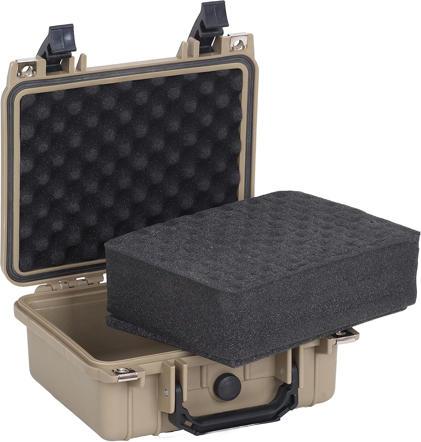 MEIJIA Portable All Weather Waterproof Protective Hard Case,Camera Case with Customizable Fit Foam,Fit Use of Drones, Camera, Equipments, 10.62inchx9.68inchx 4.87inch (Orange)