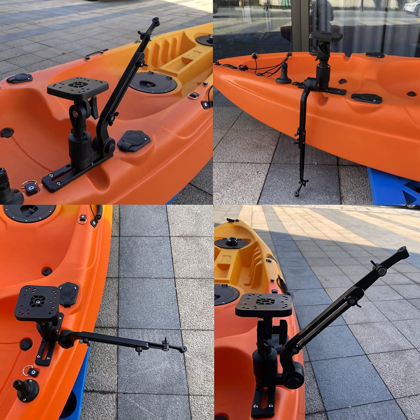 Generic Fish Finder Base Kit Nylon and Stainless Steel Greater Clamping Force Transducer Mounting Arm for Fishfinder