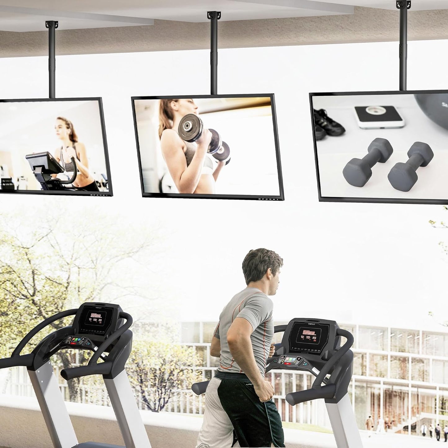 PrimeCables Ceiling TV Mount, Full Motion Hanging TV Mount Bracket for Most 43-86 Inch LED, LCD, OLED Curved/Flat Screen TVs up to VESA 600x400mm and 132 Lbs