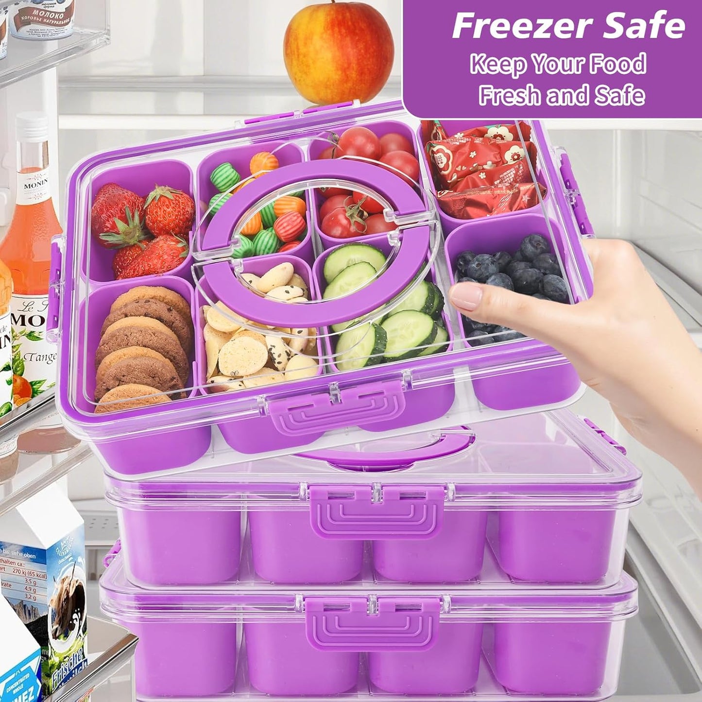 Purilite Select Clear Compartmentalized Snack Box