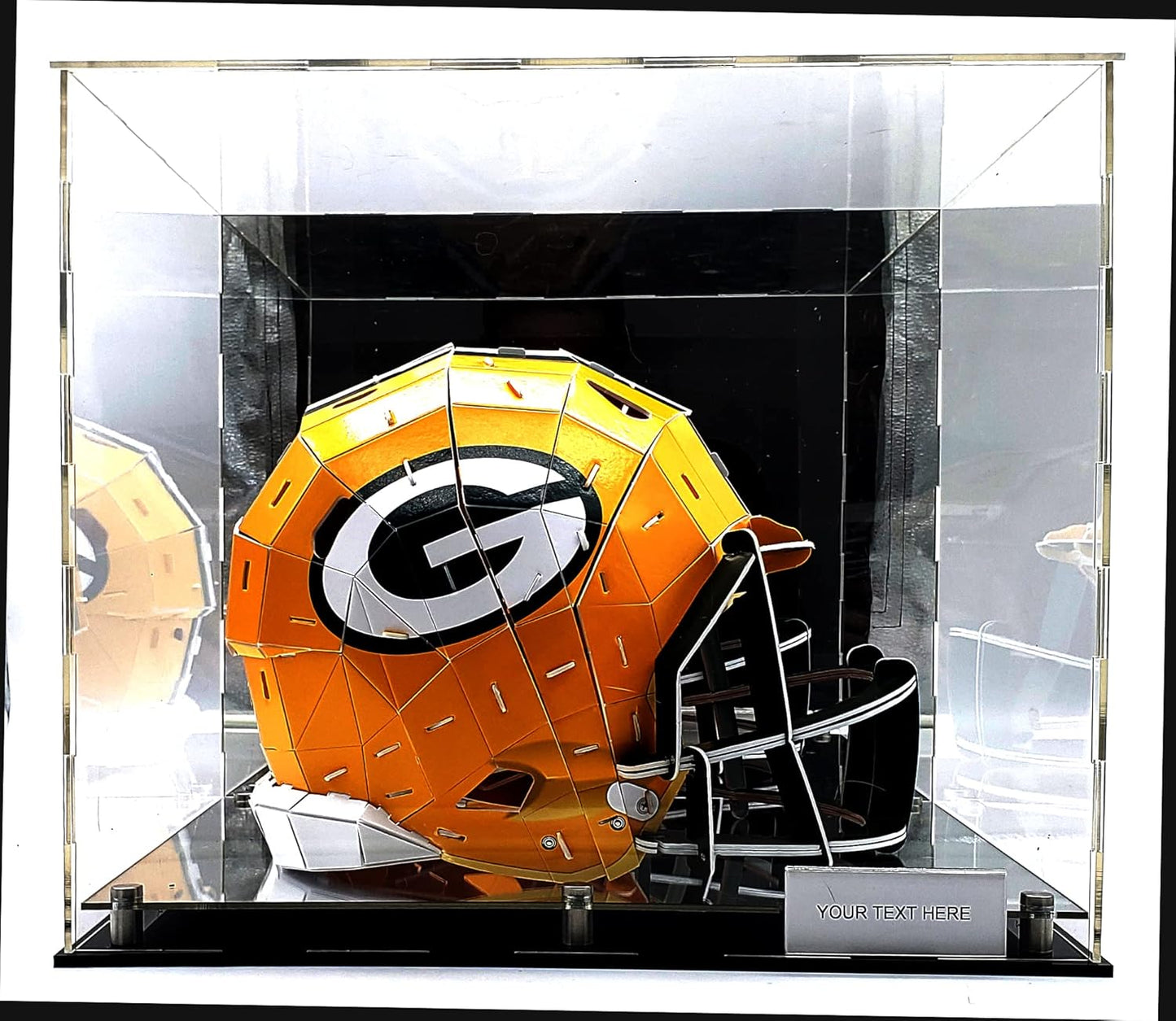 Football Basketball Helmet Sneakers Memorabilia Dustproof Acrylic Display Case Showcase Box UV Protection Mirror Riser