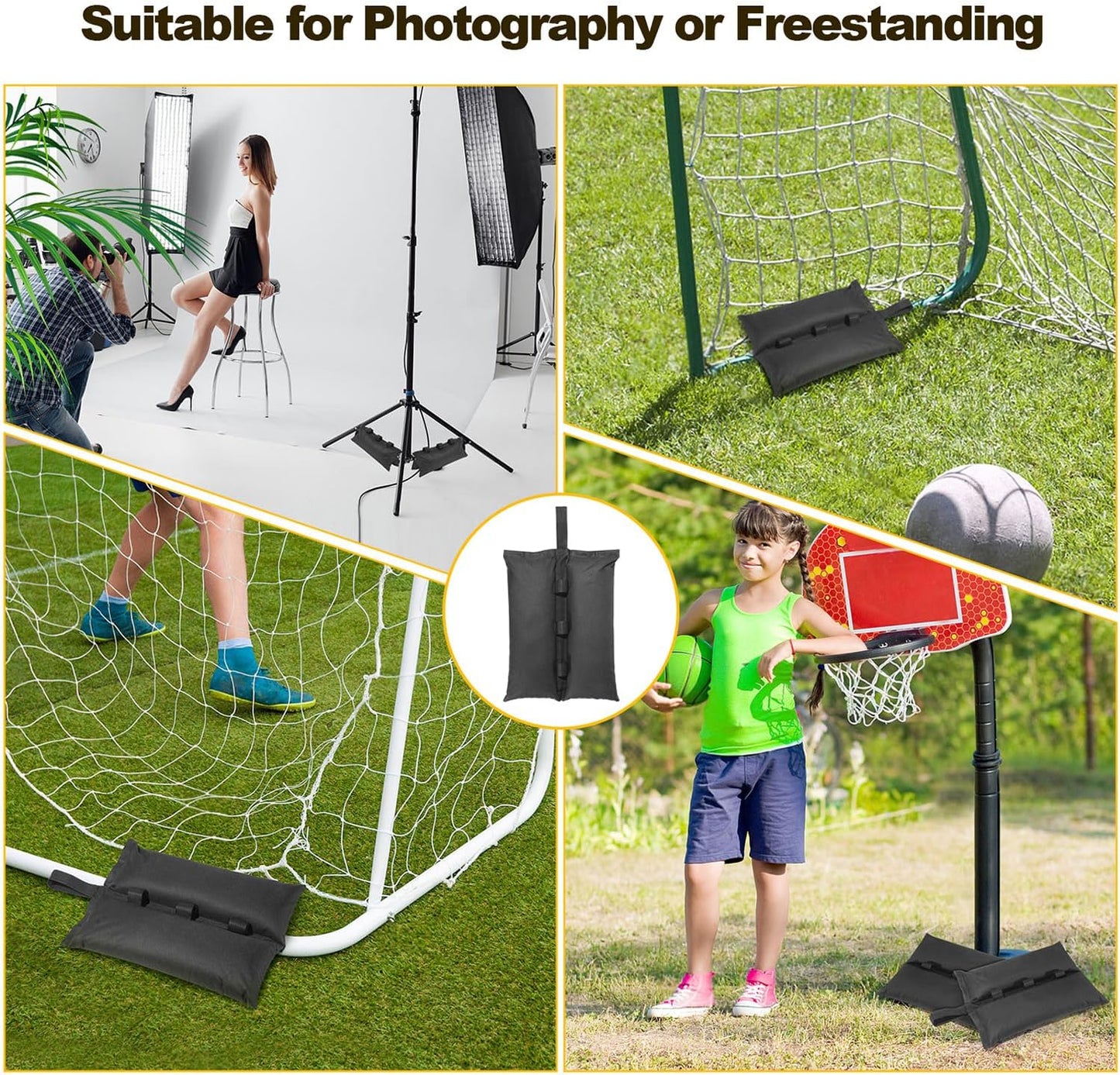 4PCS Gazebo Weights Bags, LooKu Large Gazebo Sand Weights 240 LBS Heavy Duty Leg Weights for Pop up Canopy Tent Sun Shades, Parasols, Trampolines Weighted Feet Bags