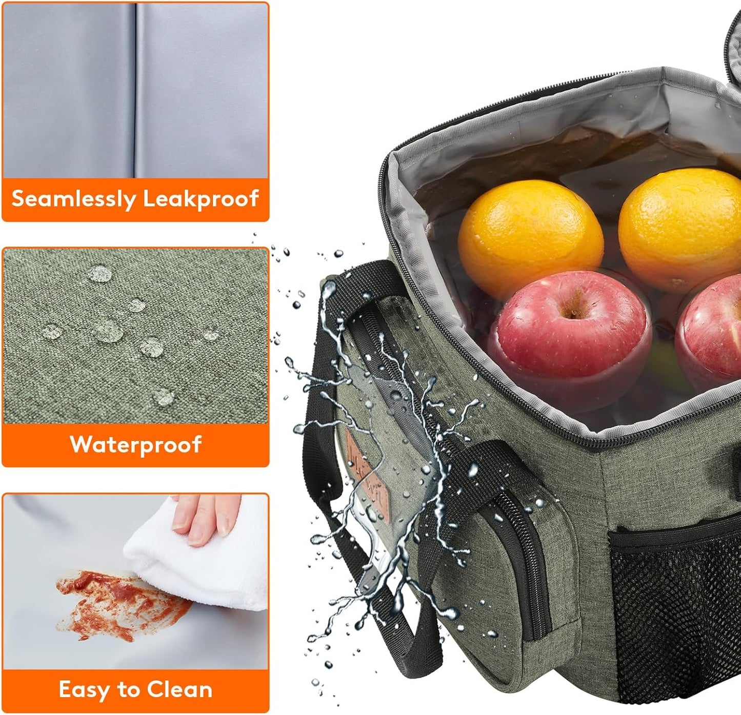 Lifewit Lunch Bag for Men, Insulated Lunch Box Leakproof Soft Cooler Cooling Tote for Adult Women, Waterproof Reusable Lunch Bags for Work Office Outdoor Picnic Camping, Black, 12-Can (9L)