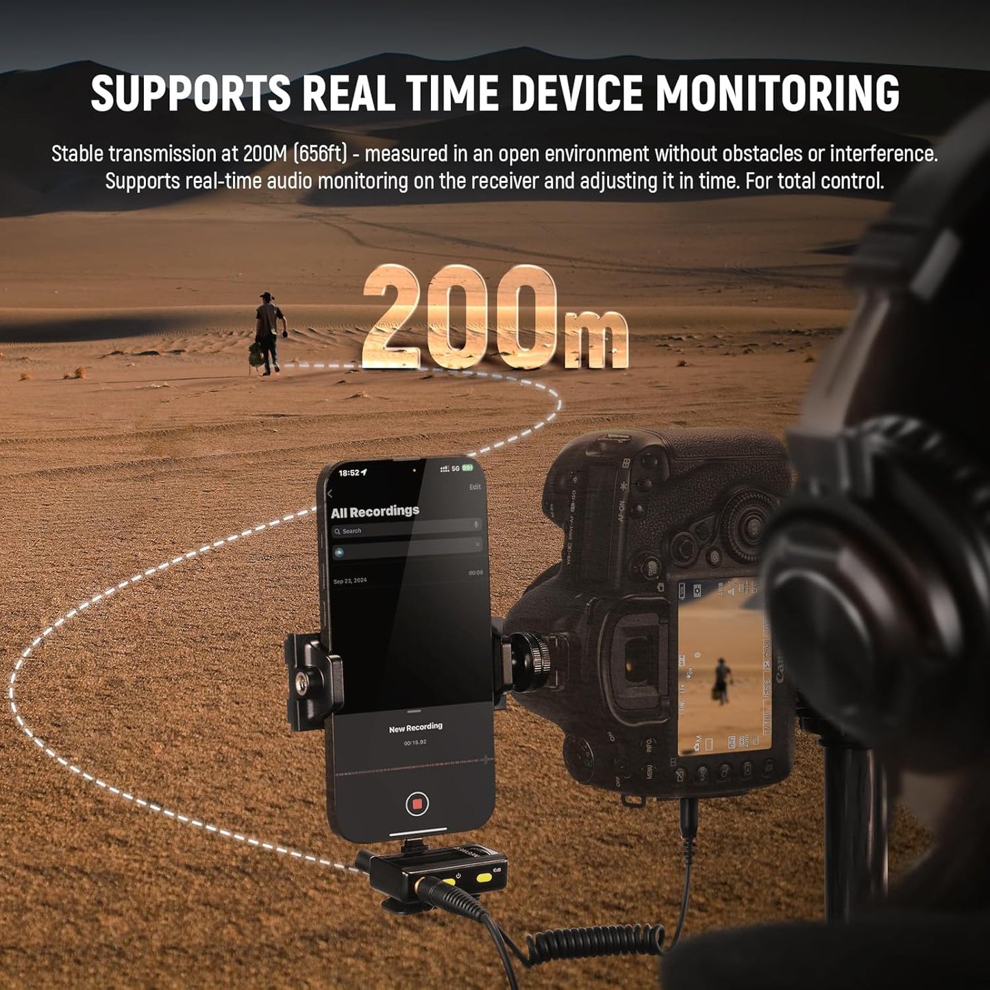 NEEWER CM28 Wireless Lavalier Microphone System with Charging Case, 1 Click Noise Canceling, 4GB Storage for 9Hrs of 48KHz 16 Bit Uncompressed Audio Lapel Mic Compatible with iPhone/Android/PC/Camera
