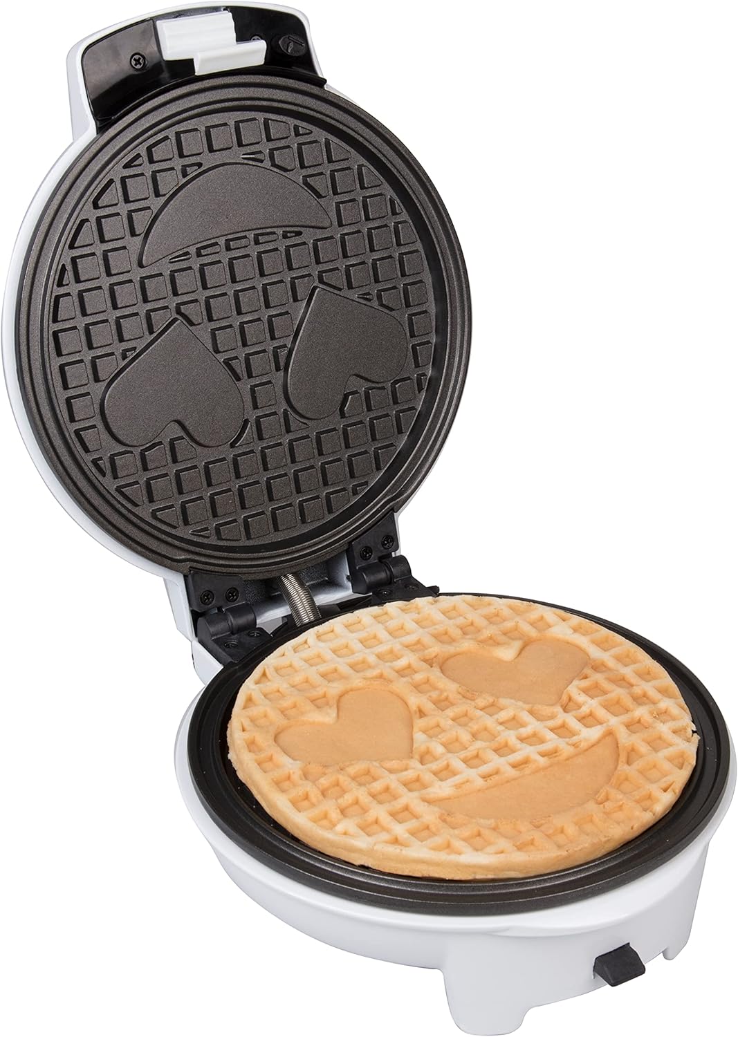 Smiley Face Waffler & Pancake Maker w 2 Interchangeable, Removable 8" Plates- Adjustable Temperature Control, Non-stick Electric Griddle Iron- Easy Clean, Make Kid's Breakfast Fun- Great Holiday Gift