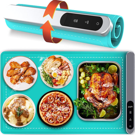 Food Warming Mat, Upgraded Graphene Full Surface Heating Foldable Heater Food Pad, Compact Silicone Materials, 6 Heat Settings, Multifunctional Food Warmers for Parties Buffet, Events, Daily Life Use - PuriLite