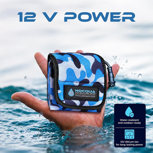 NOCQUA Pro Power Water-Resistant Battery & Charger Kit - Compatible with GPS, Depth & Fish Finders, & Most 12 Volt Electronics
