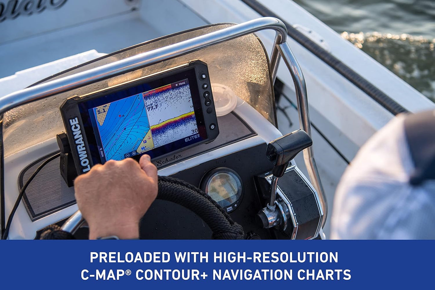 Lowrance Elite FS 7 Fish Finder with HDI Transducer, Preloaded C-MAP Contour+ Charts