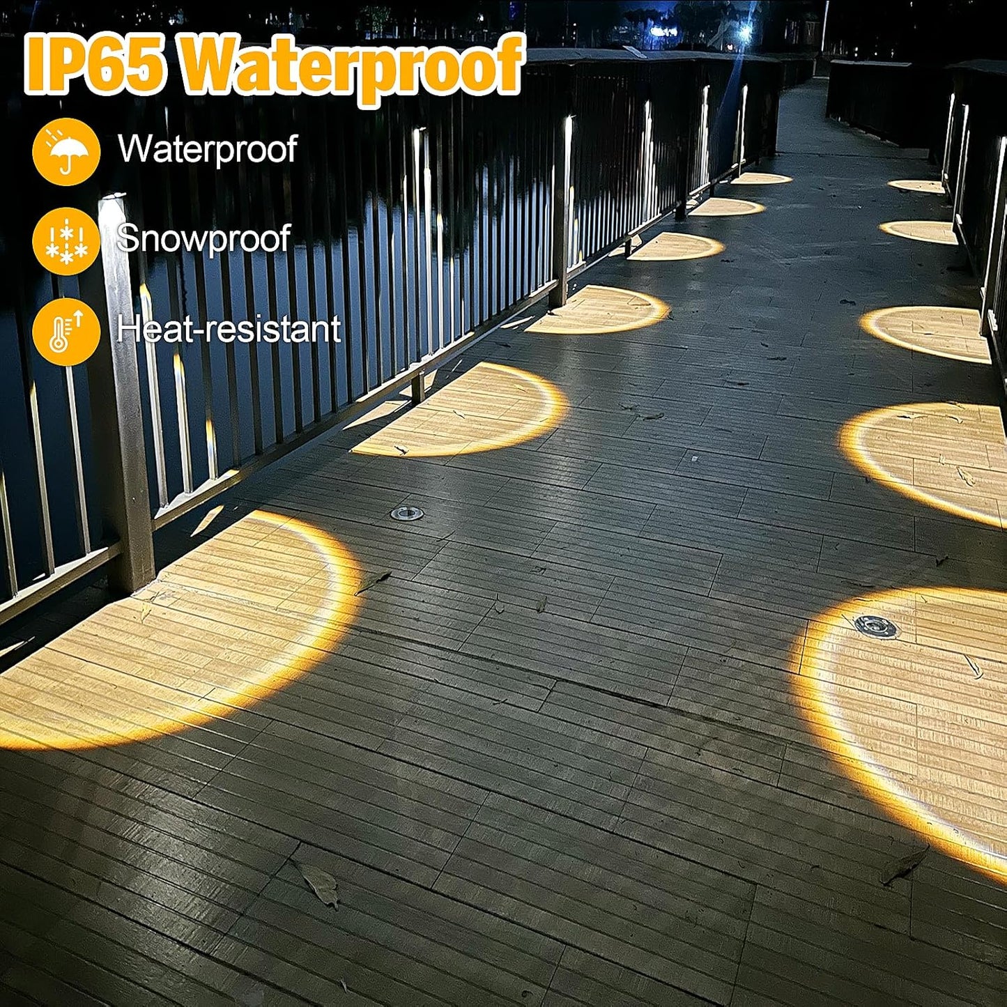 16 Pack Solar Fence Lights Outdoor 8 Colors,Bright Deck Lights Solar Outdoor Waterproof,LED Solar Lights for Backyard, Patio, Deck Railing, Step and Wall