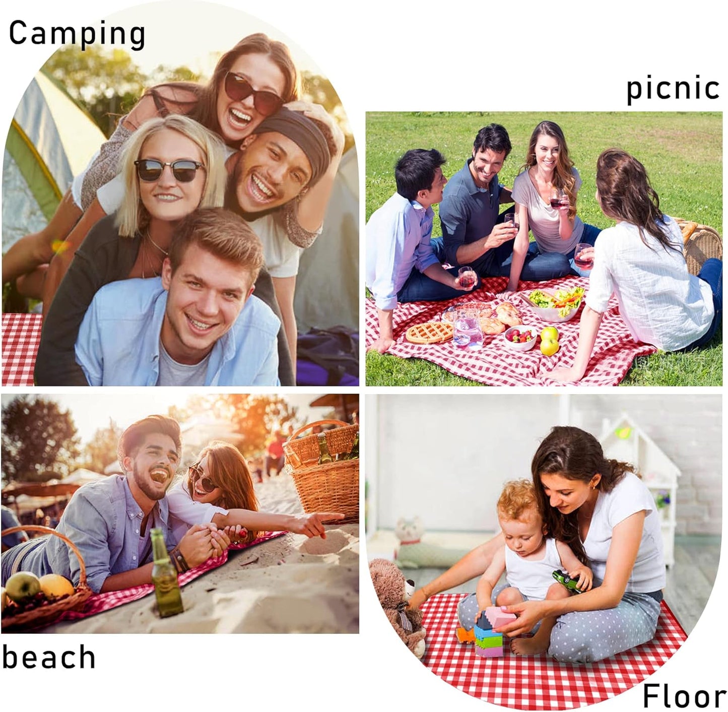 SAMSIER Large Outdoor Picnic Blankets Waterproof Foldable, Beach Blanket Sandproof Portable, Cute Picnic Mat Washable (Navy Blue, 60"×80")