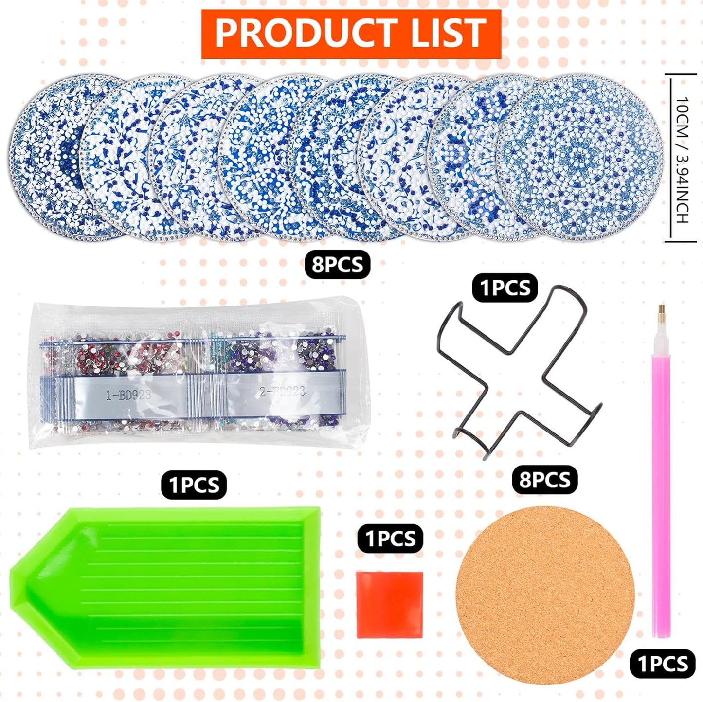 Purilite Select Cat Diamond Art Coasters Kit