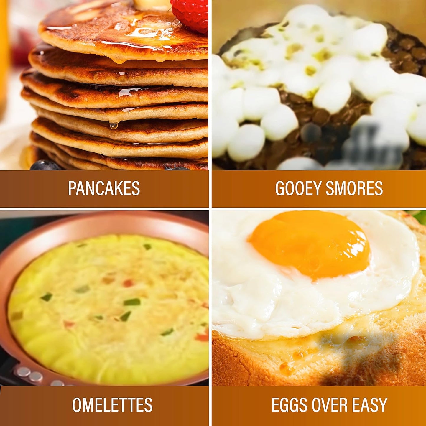 Gotham Steel Pancake Bonanza Pancake Maker, 2-Sided Nonstick Pancake Pan, Crepe Maker, Egg Pan, for Perfect Pancakes Eggs Crepes, Long Lasting Nonstick, Even Heating, Dishwasher Safe, 100% Toxin Free