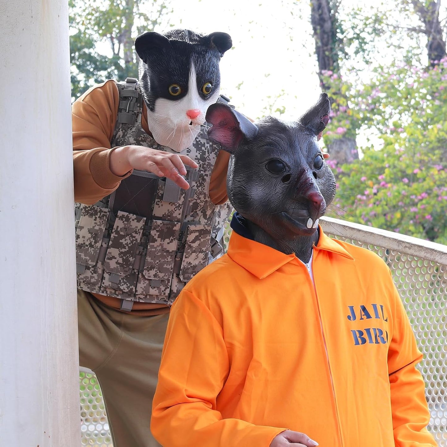 SANZHIGOU Cat Mask Novelty Cute Cat Animal Mask for Costume Party Props Latex Full Head Mask